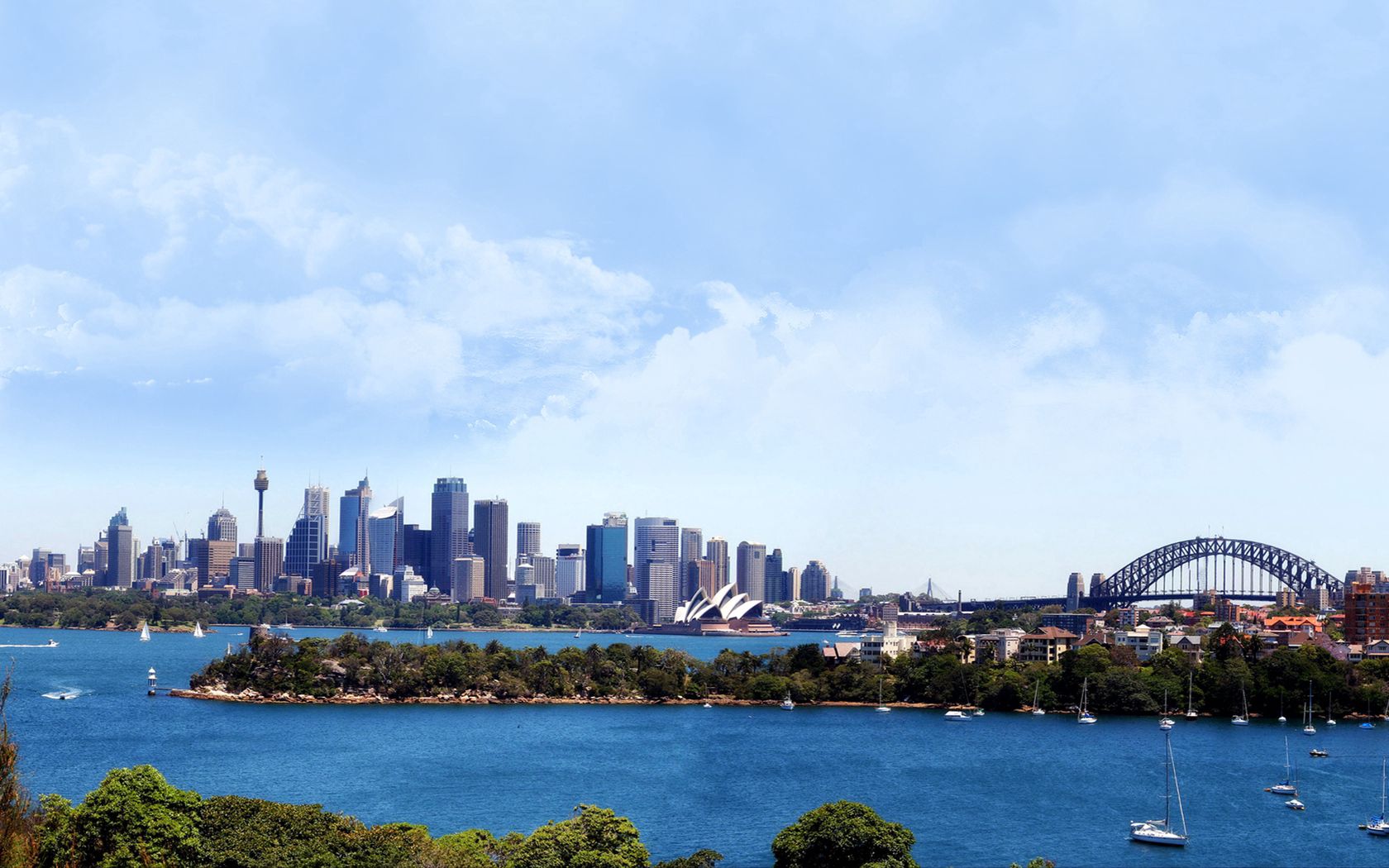 Handy-Wallpaper Städte, Sydney, Stadt, Gebäude, Brücke, Australien kostenlos herunterladen.