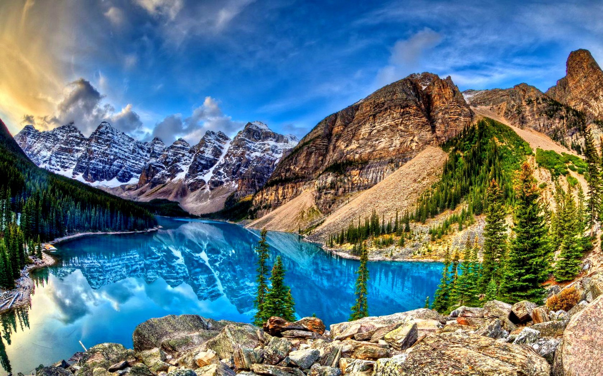 rocky mountains, canada, lake, earth, moraine lake, alberta, banff national park, landscape, mountain, peak, reflection, valley of ten peaks, valley, lakes