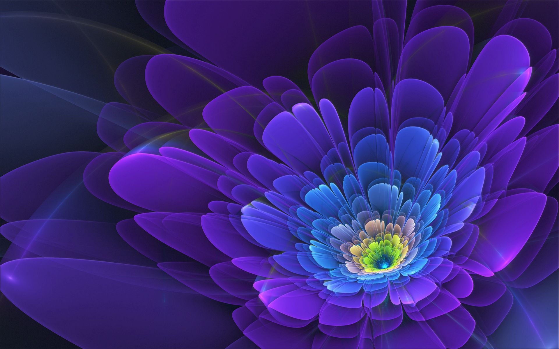 purple, fractal, abstract, violet, flower 1080p