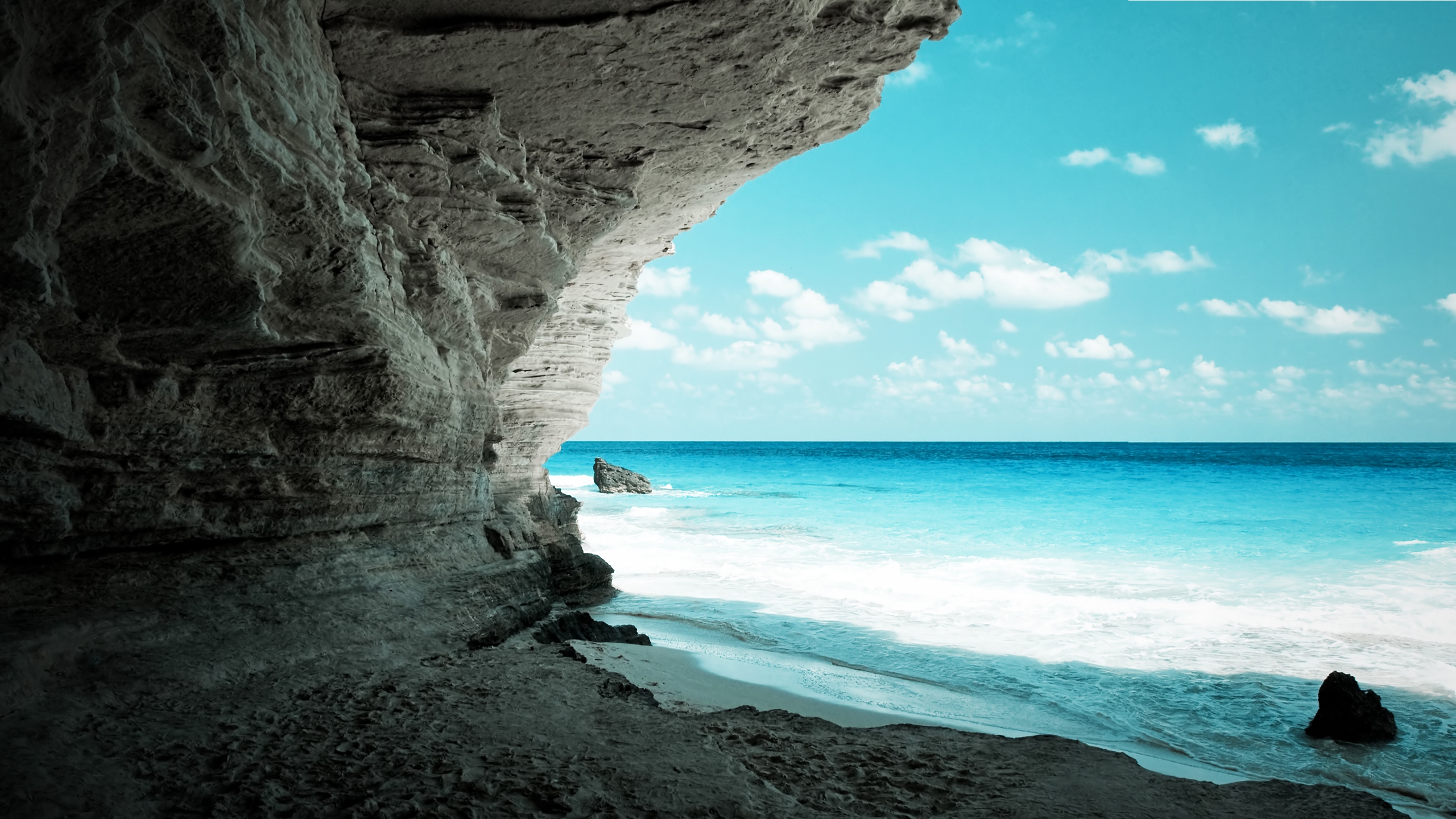 vertical wallpaper water, pool, cave, beach, earth