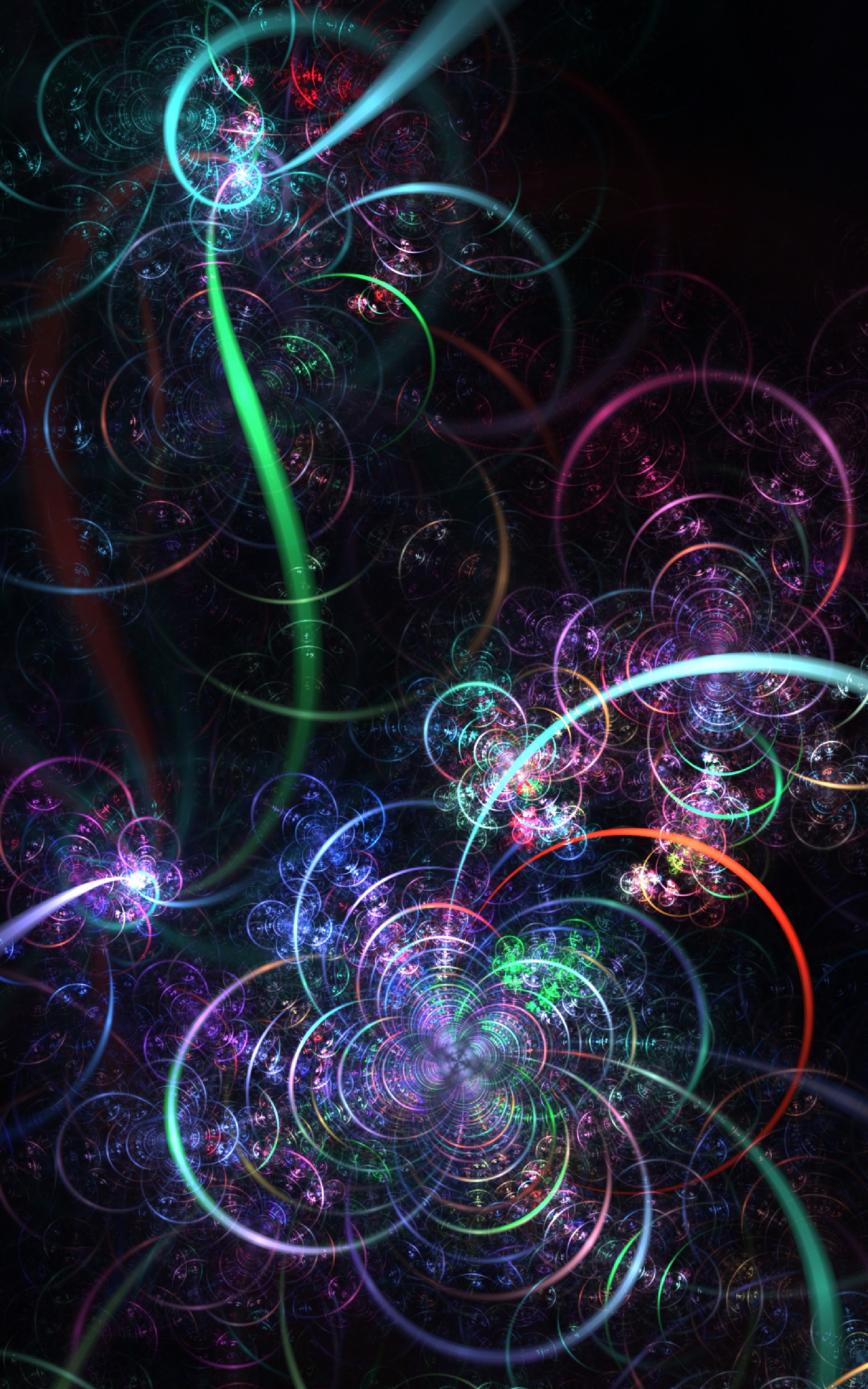 motley, multicolored, lines, abstract, fractal, glow, threads, thread, swirling, involute