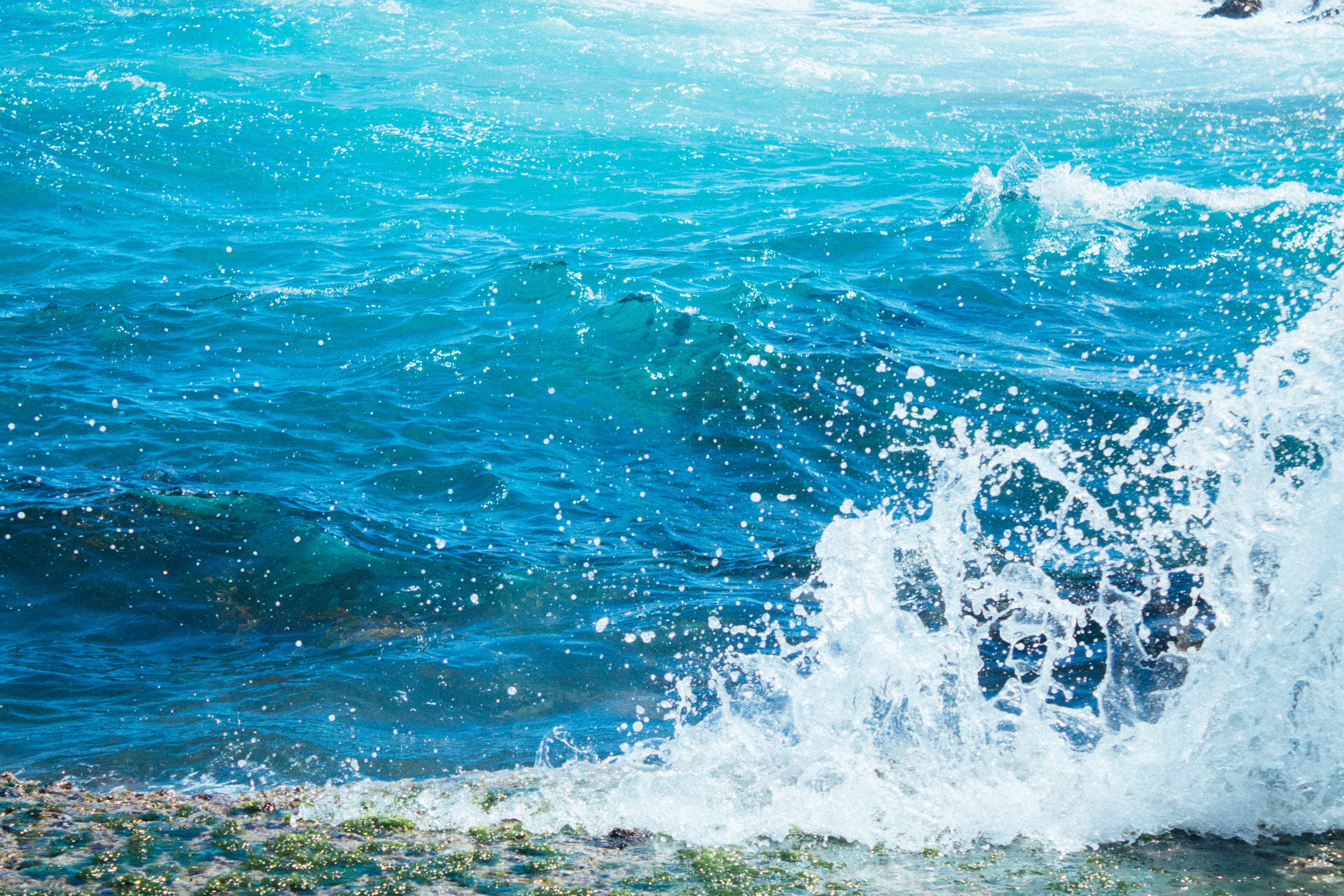 sea, nature, waves, spray, splash Smartphone Background