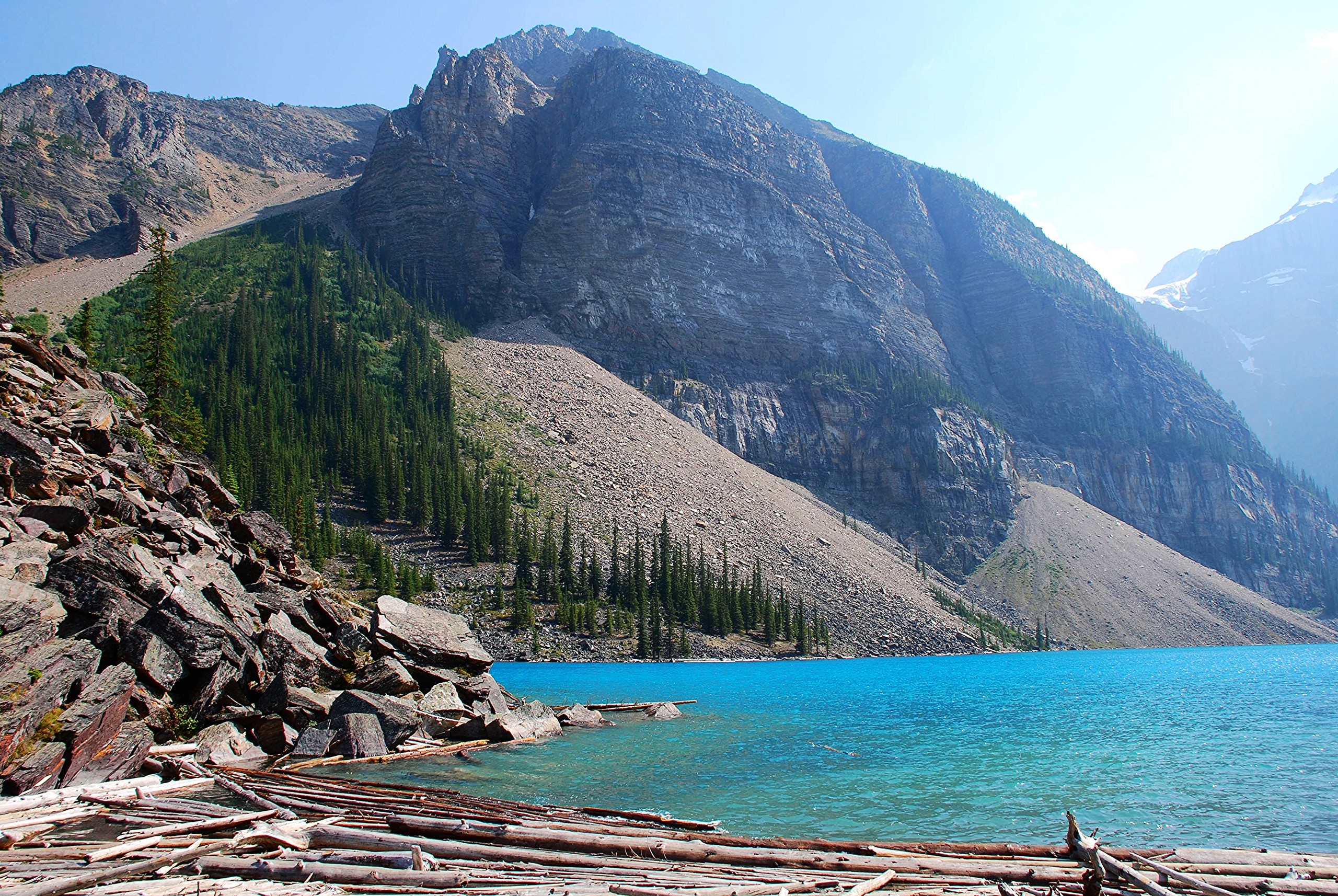 Laden Sie das Landschaft, Natur, Mountains, See, Kanada, Albert, Alberta, Moiraine, Moraine-Bild kostenlos auf Ihren PC-Desktop herunter