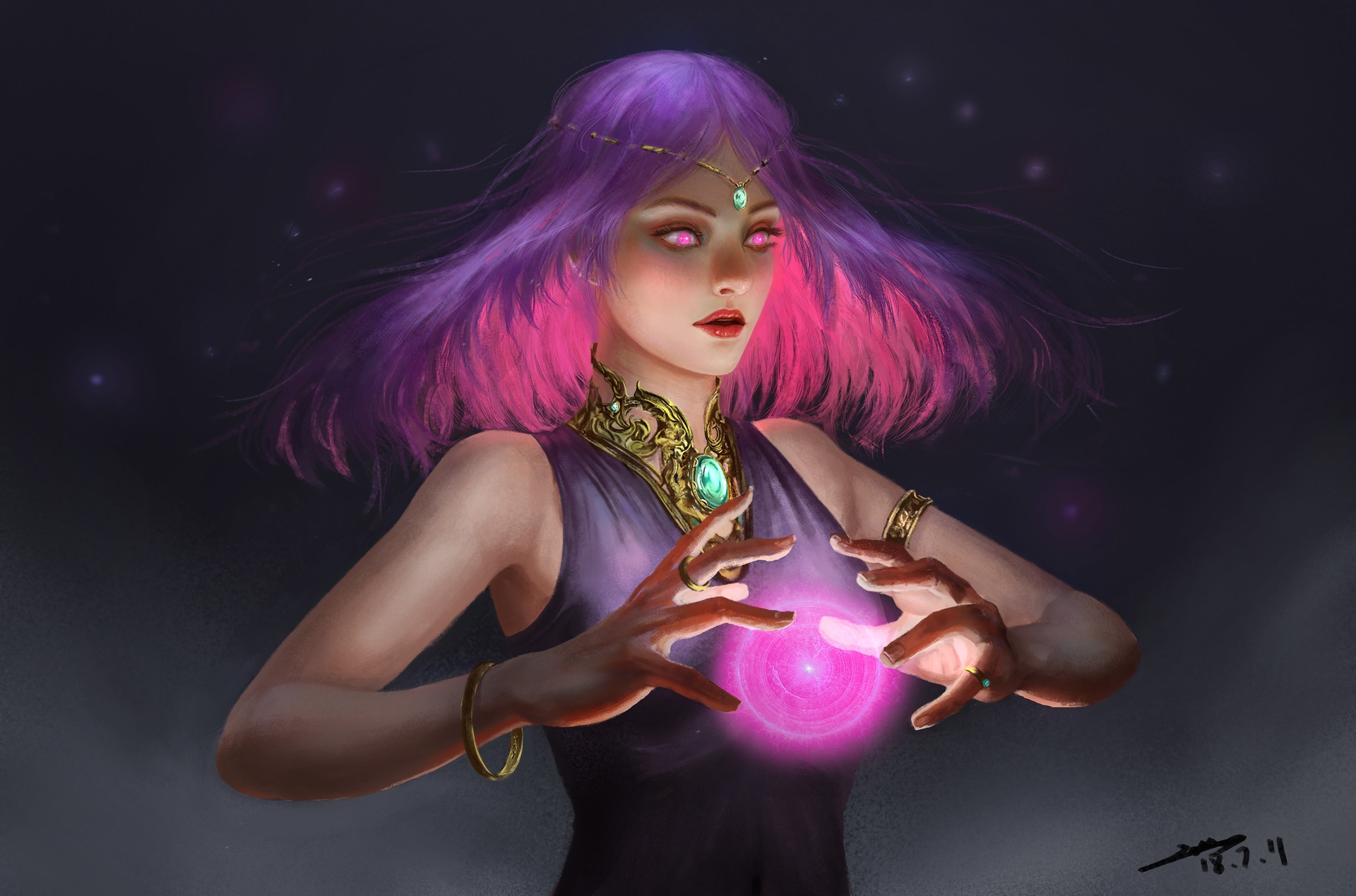 Богиня с фиолетовыми волосами