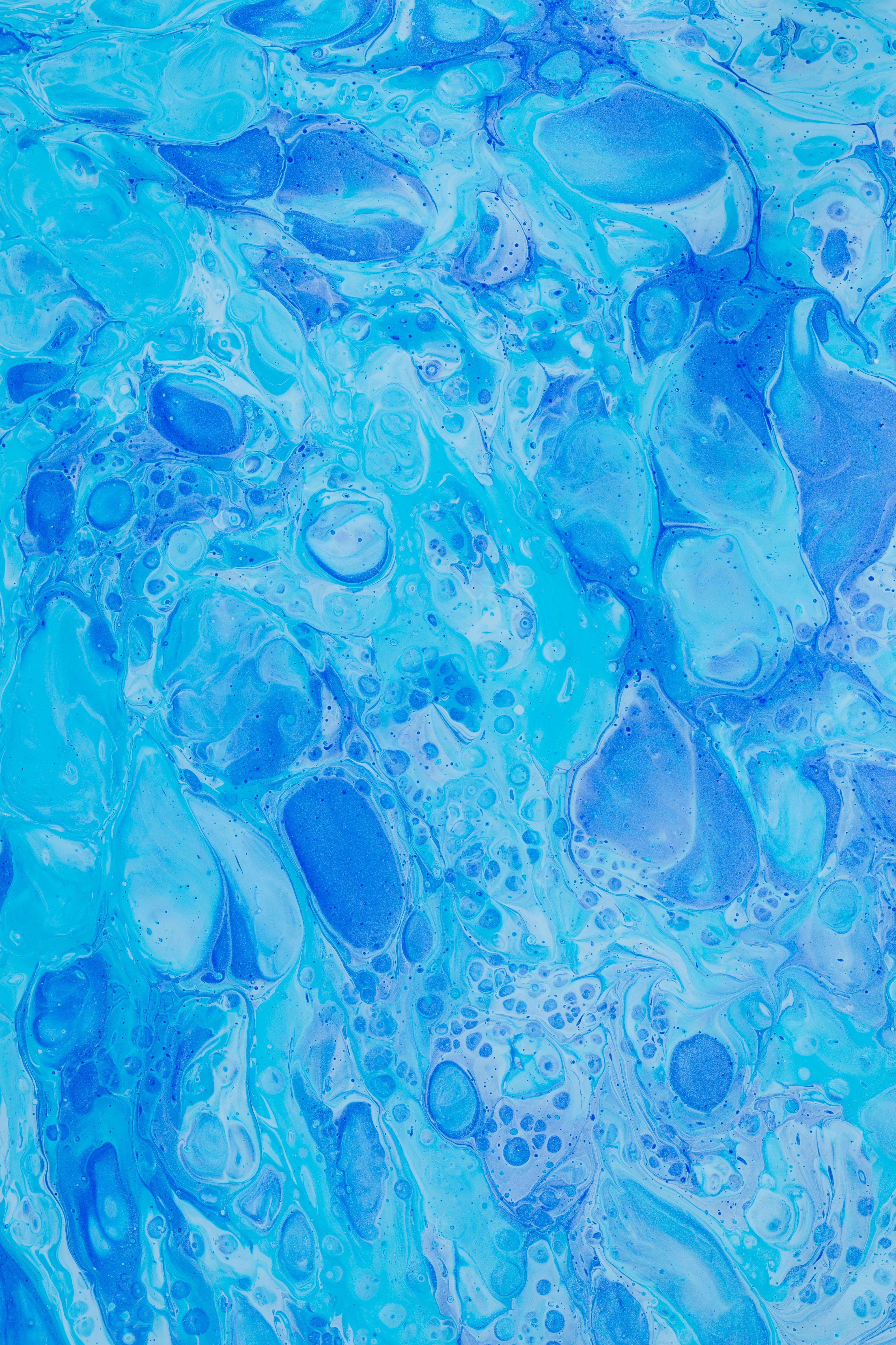 abstract, paint, blue, watercolor, stains, spots Full HD