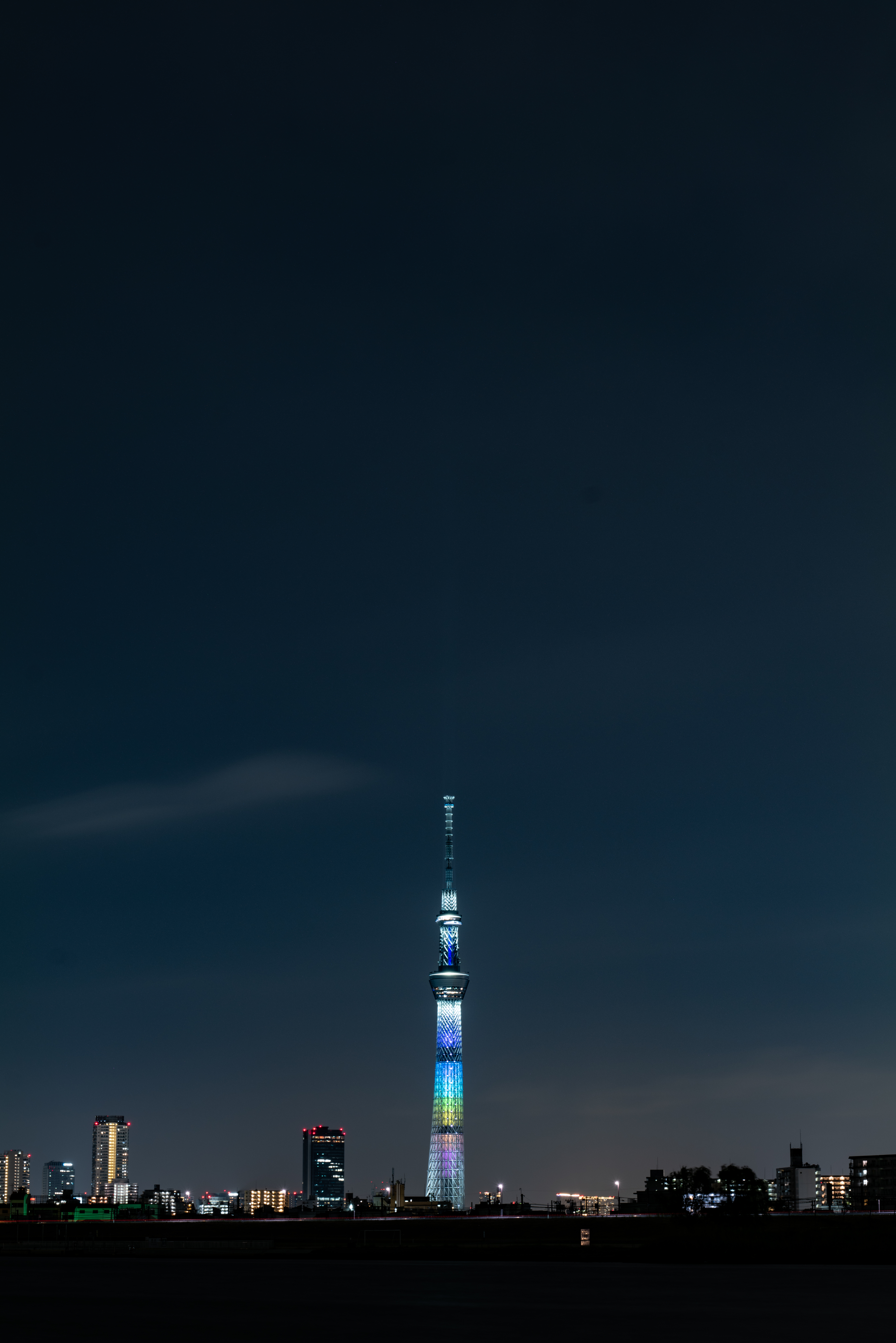 Download mobile wallpaper Building, Cities, Night, Architecture, City, Backlight, Illumination, Tower for free.