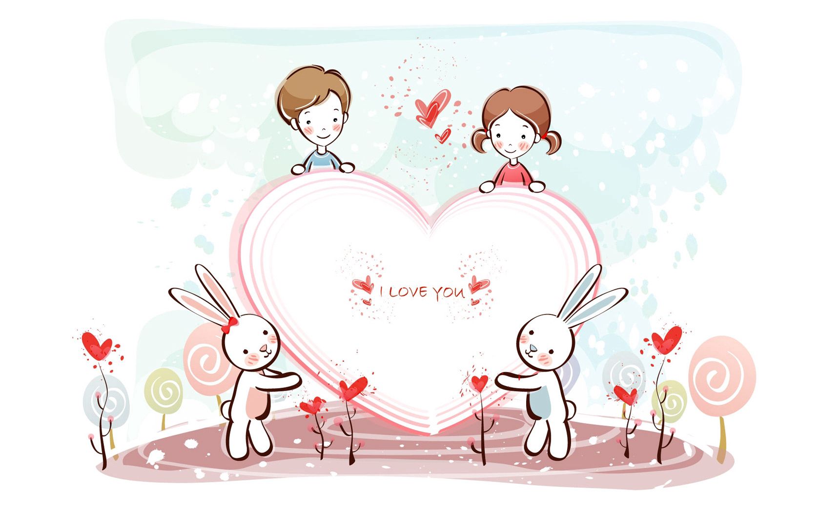 Free Backgrounds light coloured, background, drawing, heart
