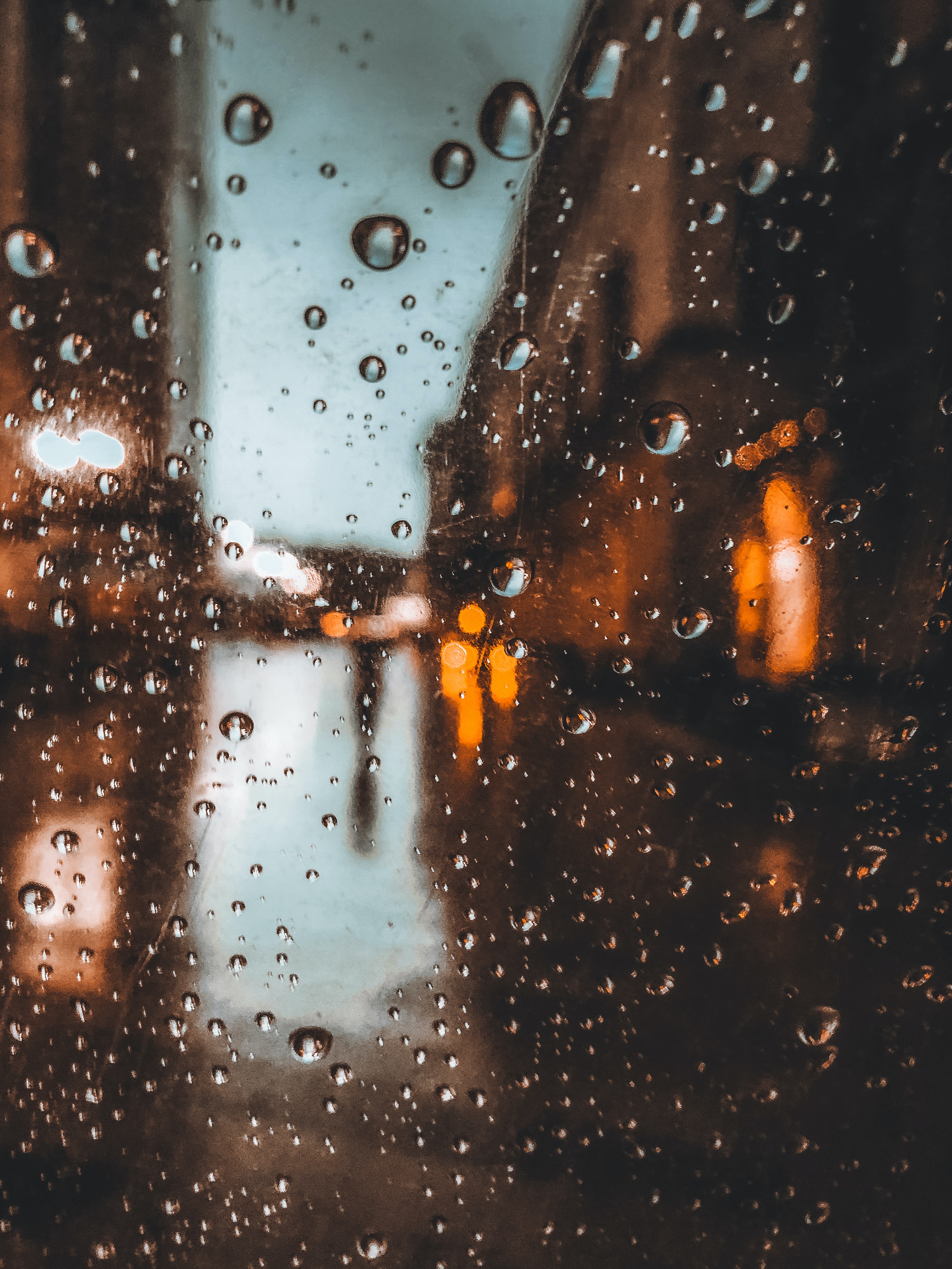 rain, drops, glare, miscellanea, miscellaneous, blur, smooth, glass phone background