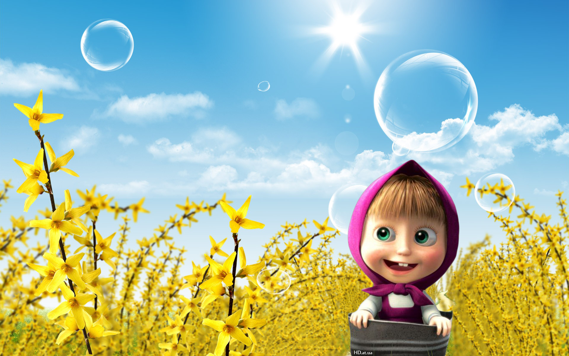 Mobile wallpaper: Sun, Masha And The Bear, Children, Cartoon, 13865 download  the picture for free.