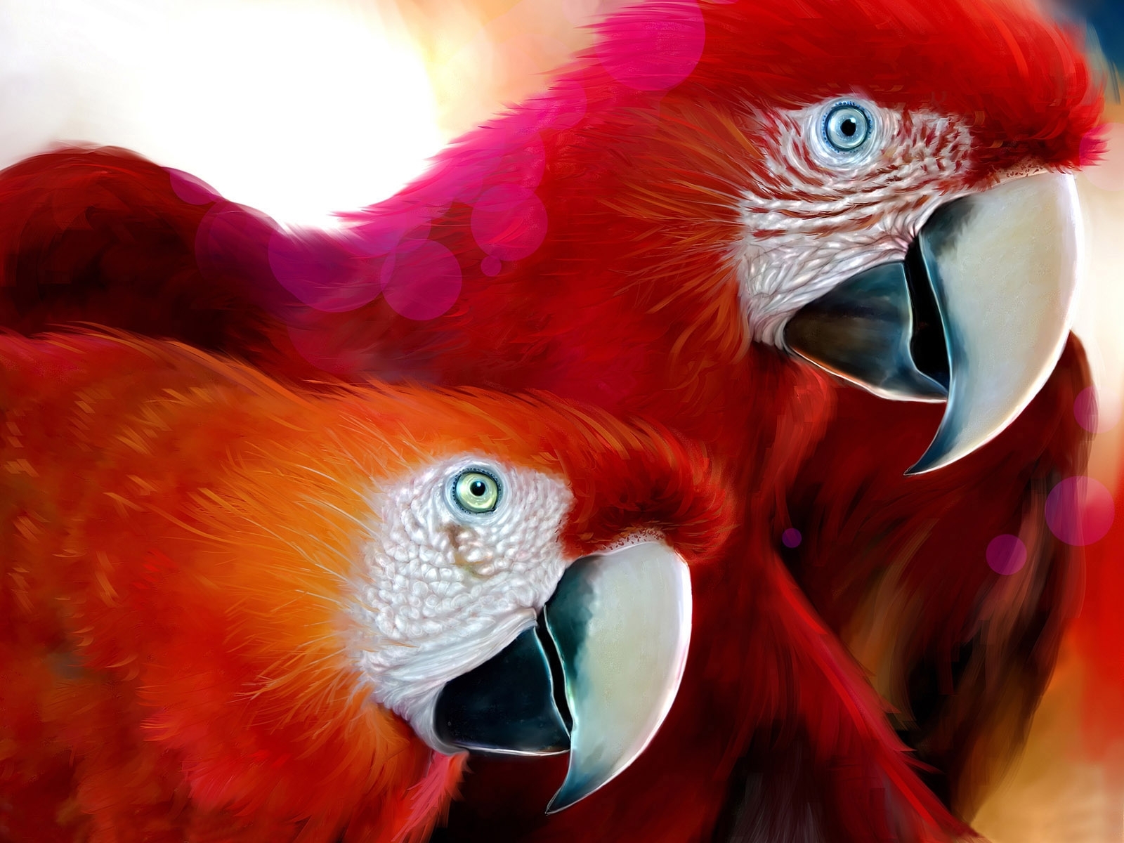 Laden Sie das Vögel, Tiere, Kunst, Papageien, Bilder-Bild kostenlos auf Ihren PC-Desktop herunter