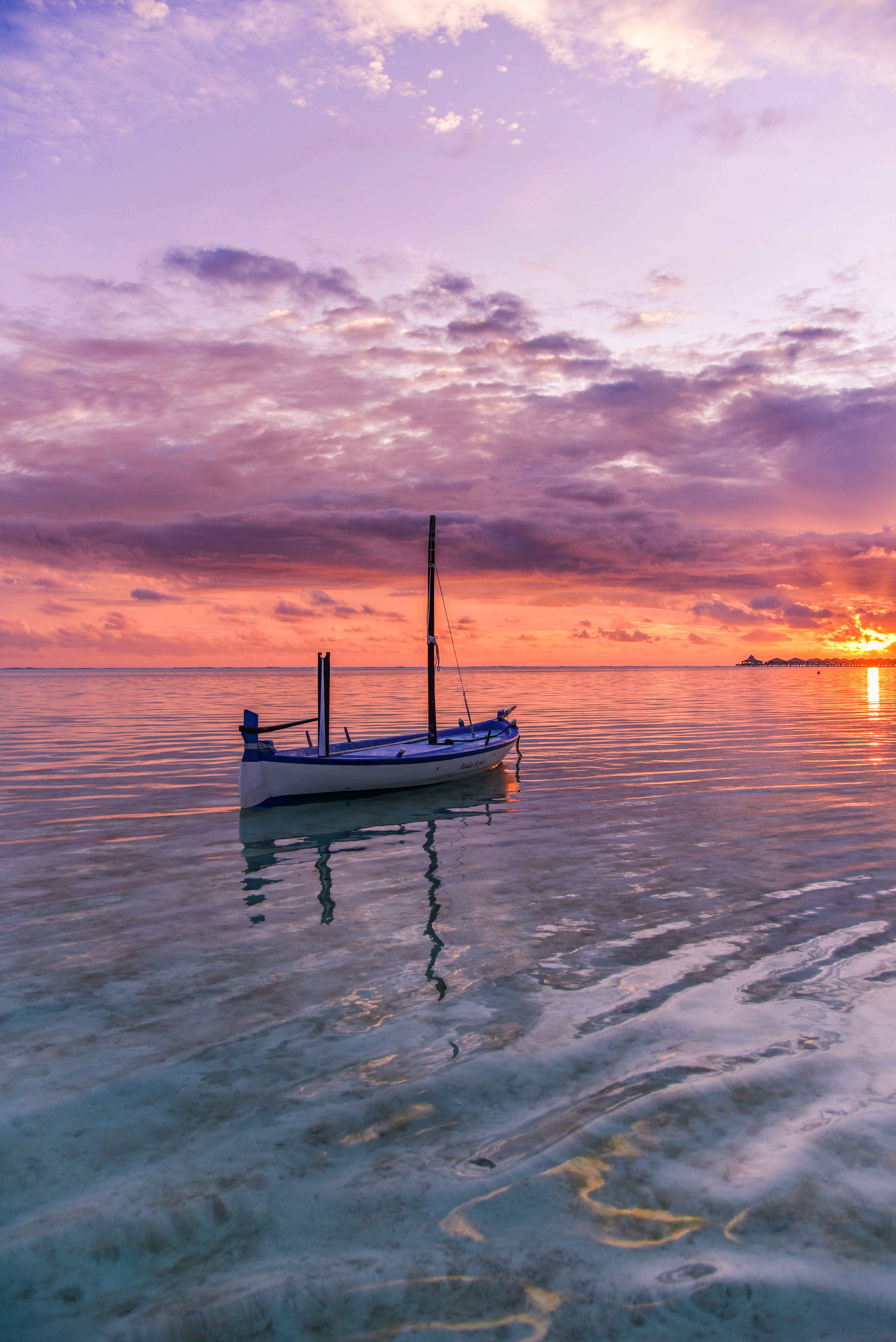 82304 Hintergrundbild herunterladen sea, natur, horizont, sunset, ozean, ein boot, boot - Bildschirmschoner und Bilder kostenlos