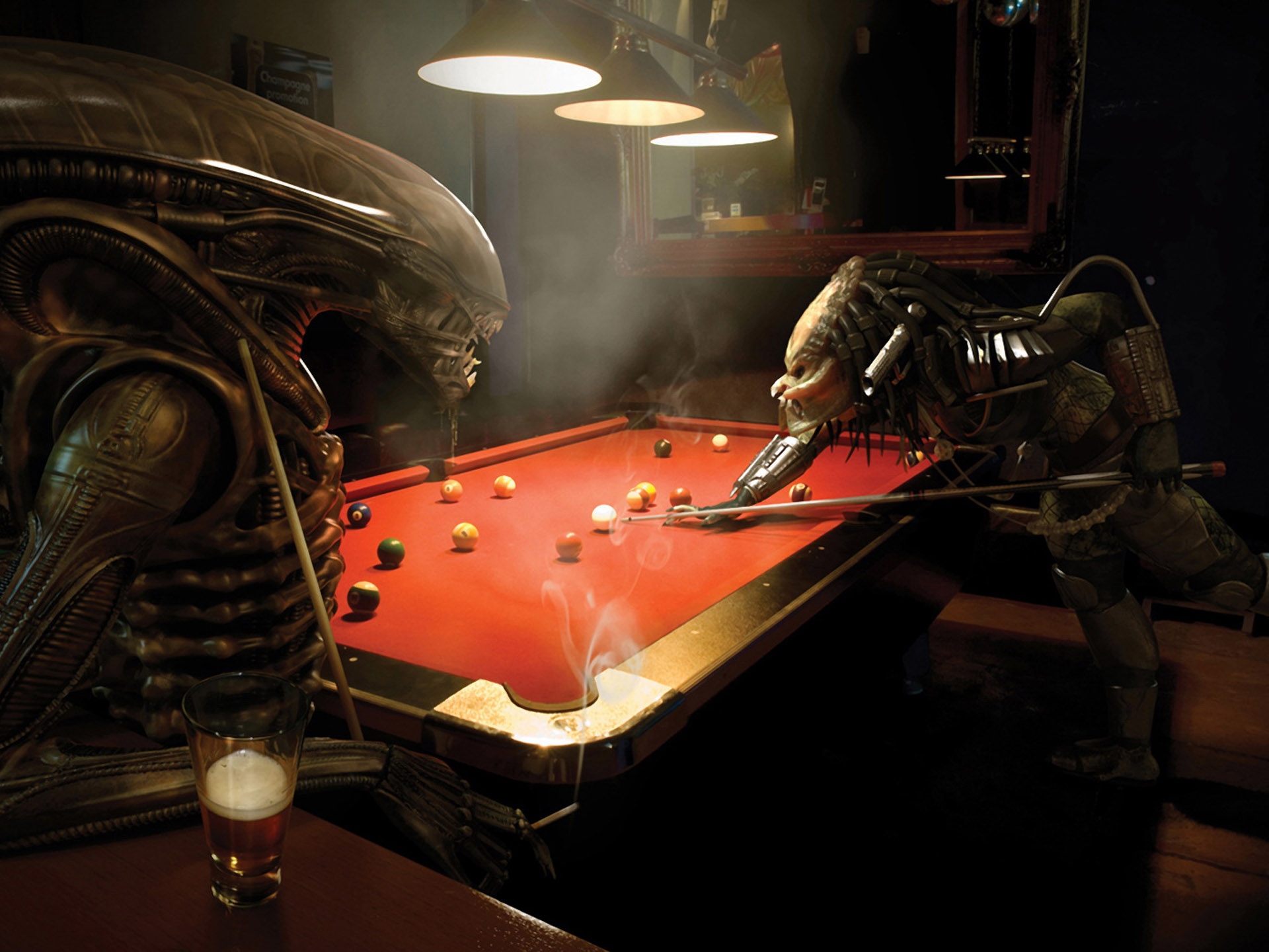 billiard, alien, humor, predator, game, pool, funny