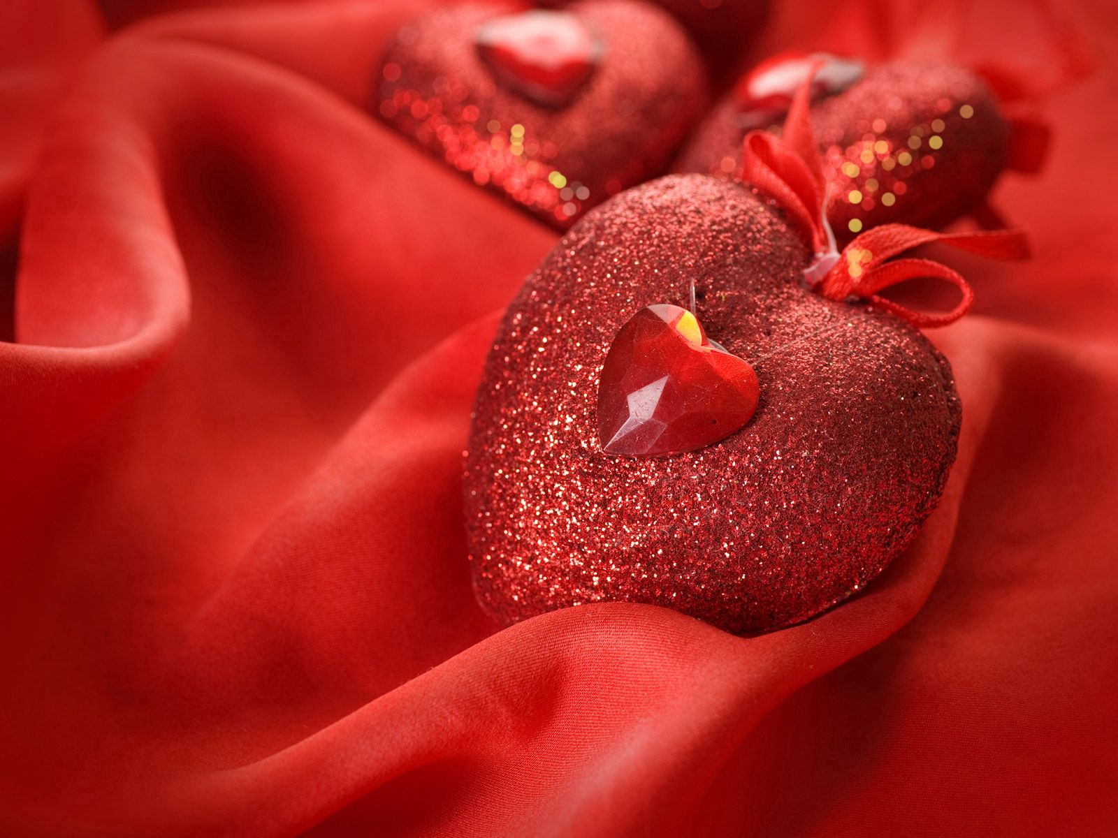 heart, love, red, present, gift, silk