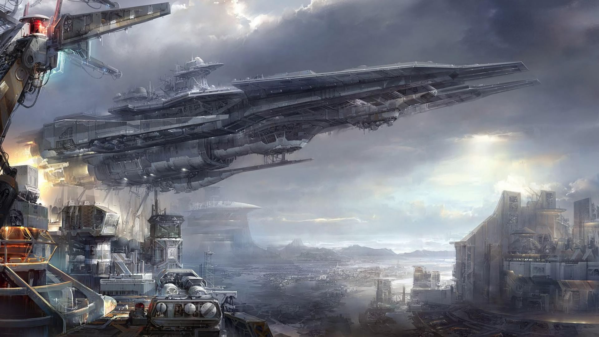 futuristic, spaceship, video game, ace online, city, cityscape, sci fi, spaceport