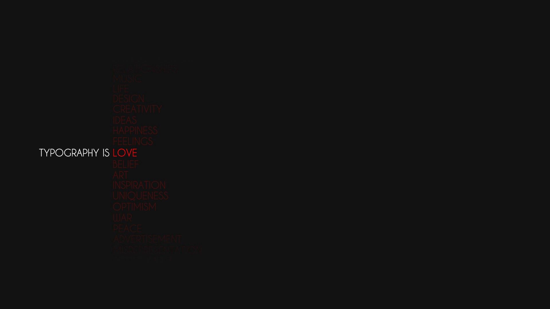 textures, black background, love, reflection, typography, texture, sign, printing house Full HD