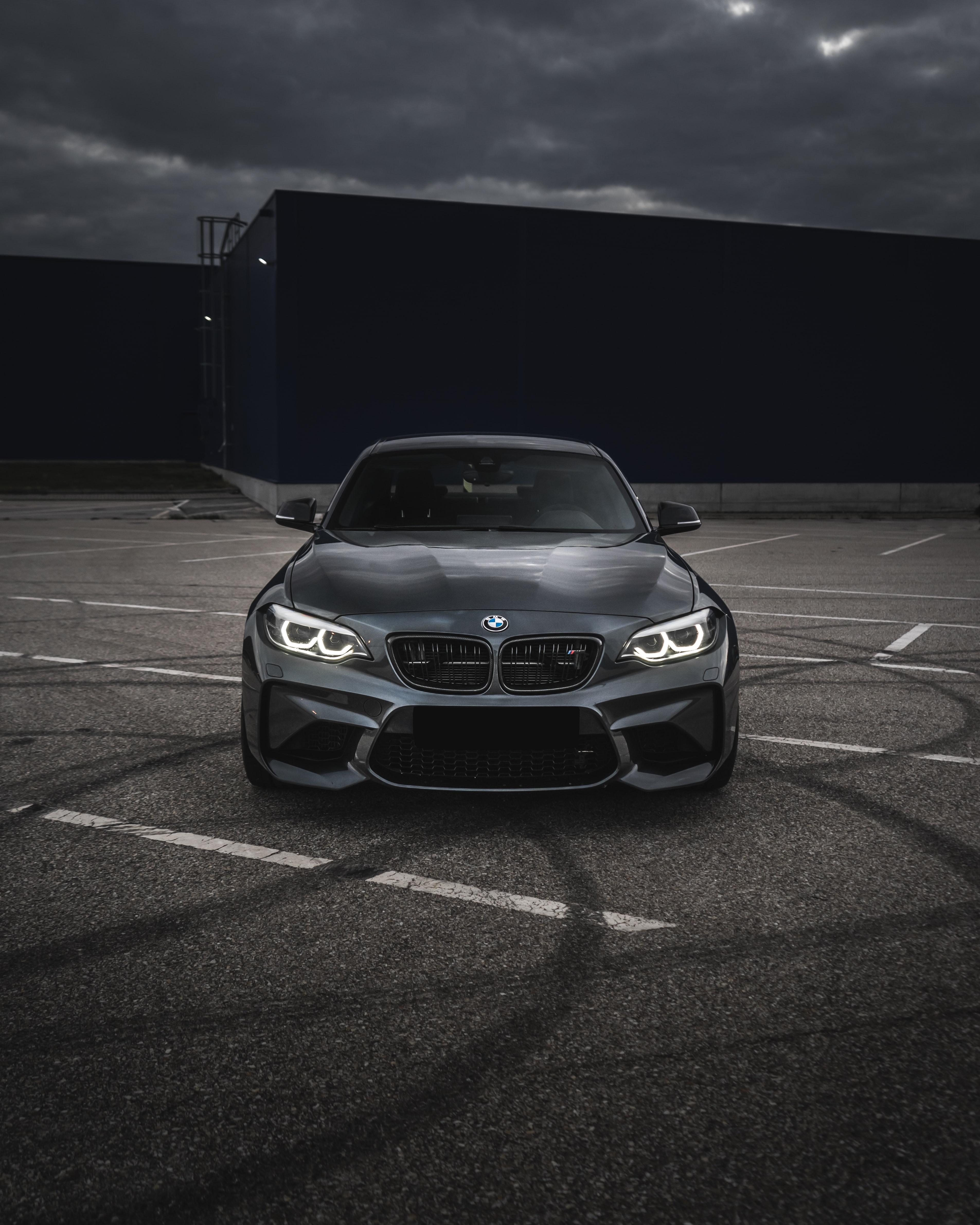 bmw, front view, cars, bmw m3, car, grey