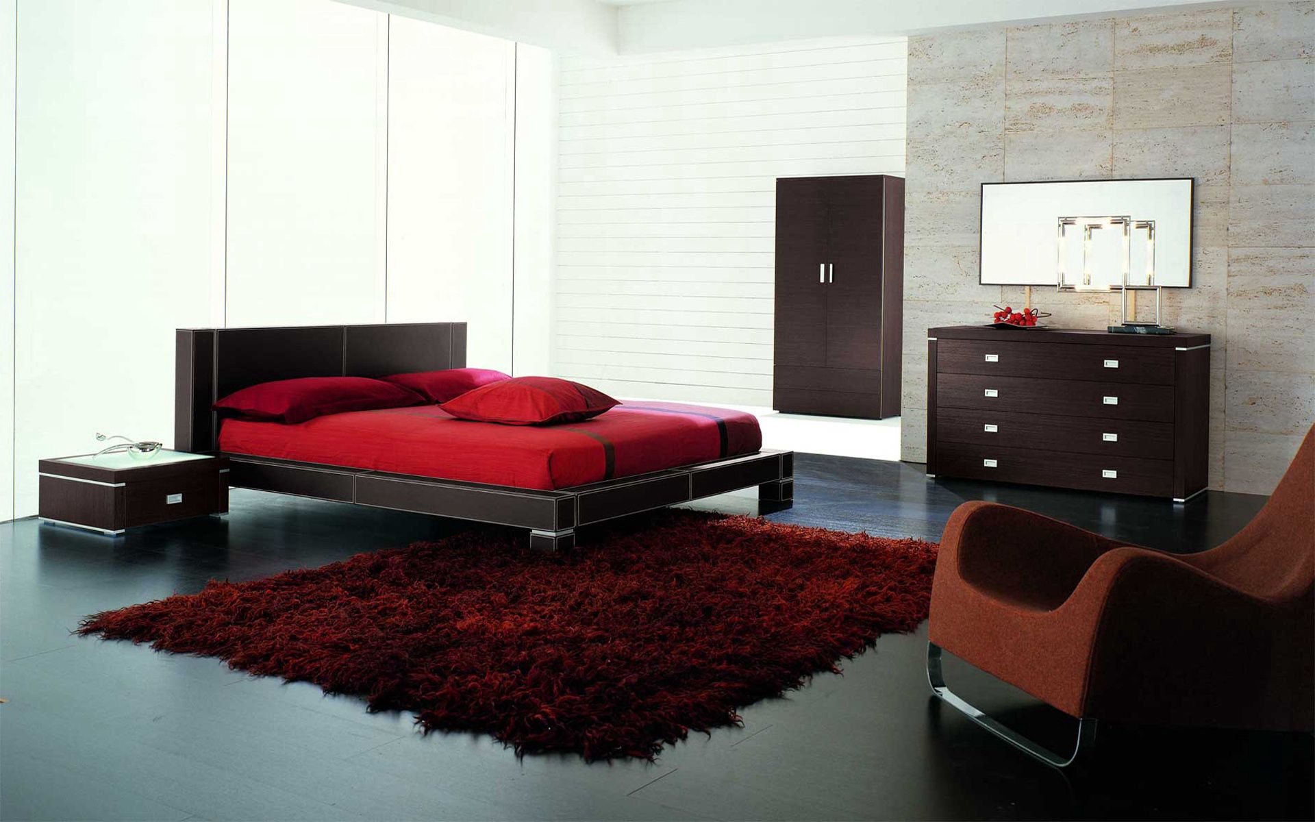room, interior, miscellanea, miscellaneous, design, bed, modern, up to date