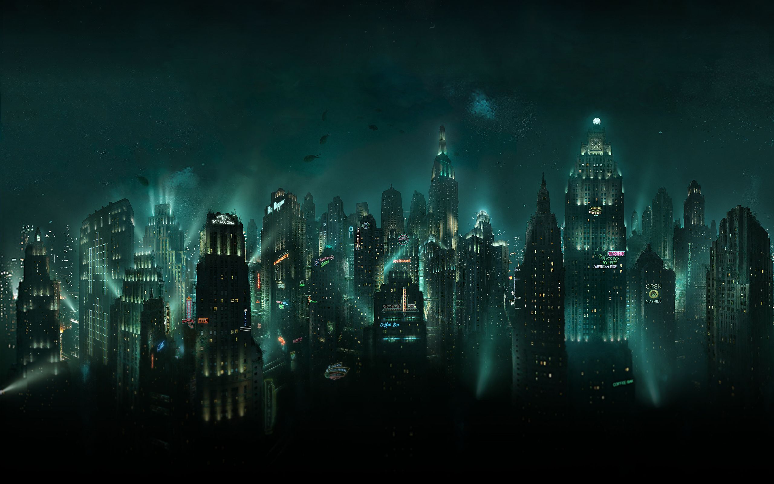 1080p Wallpaper rapture (bioshock), bioshock, sci fi, underwater City