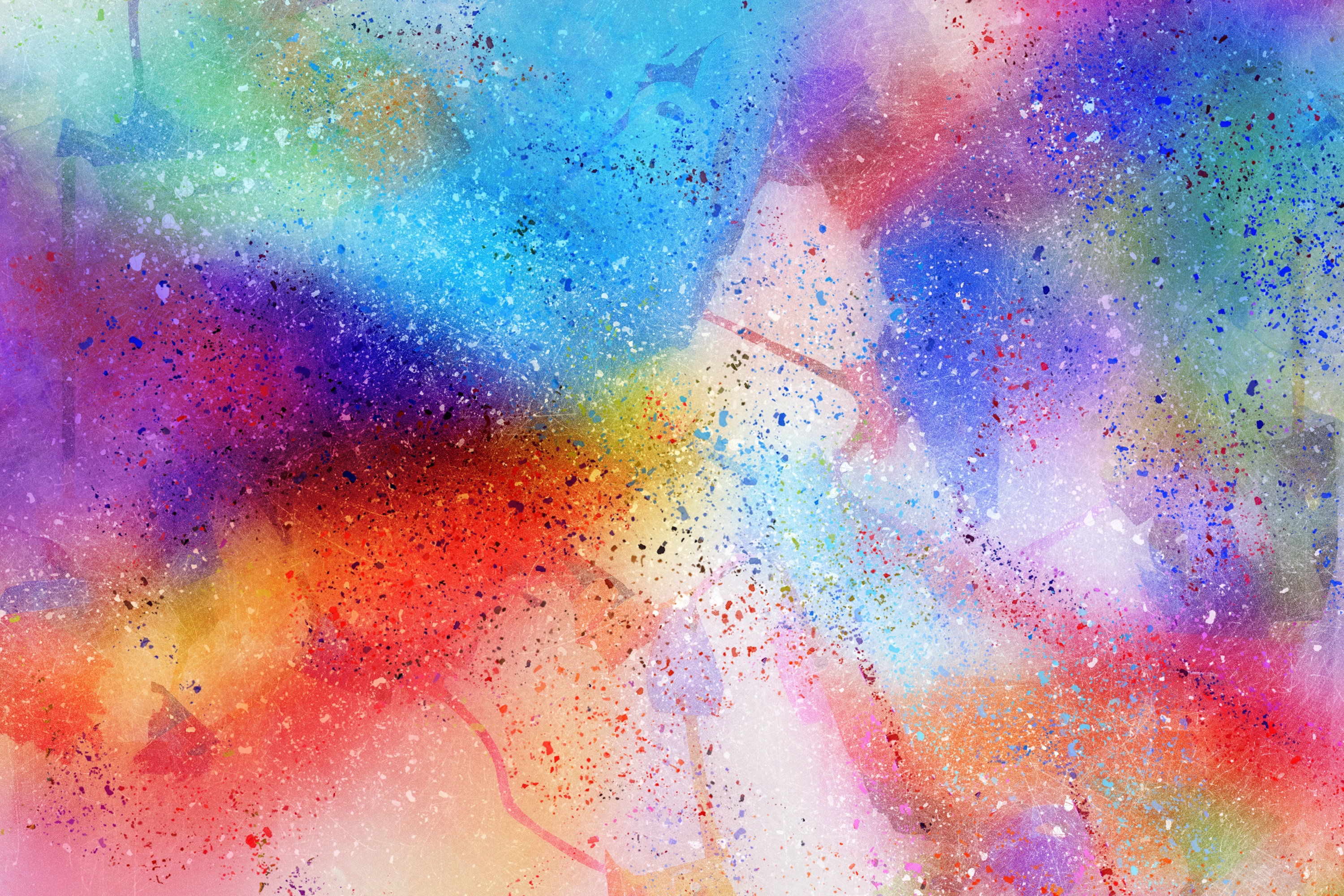 watercolor, abstract, multicolored, motley, stains, spots, points, point HD wallpaper
