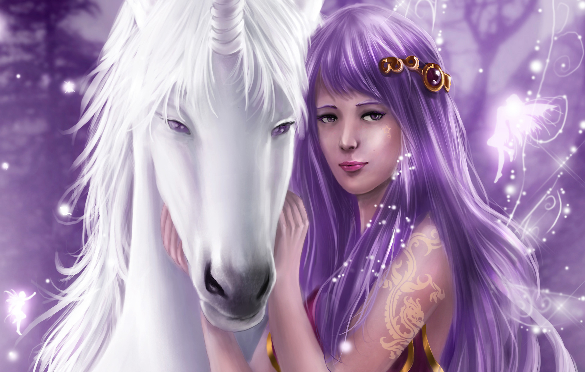 unicorn, fairy, fantasy download HD wallpaper