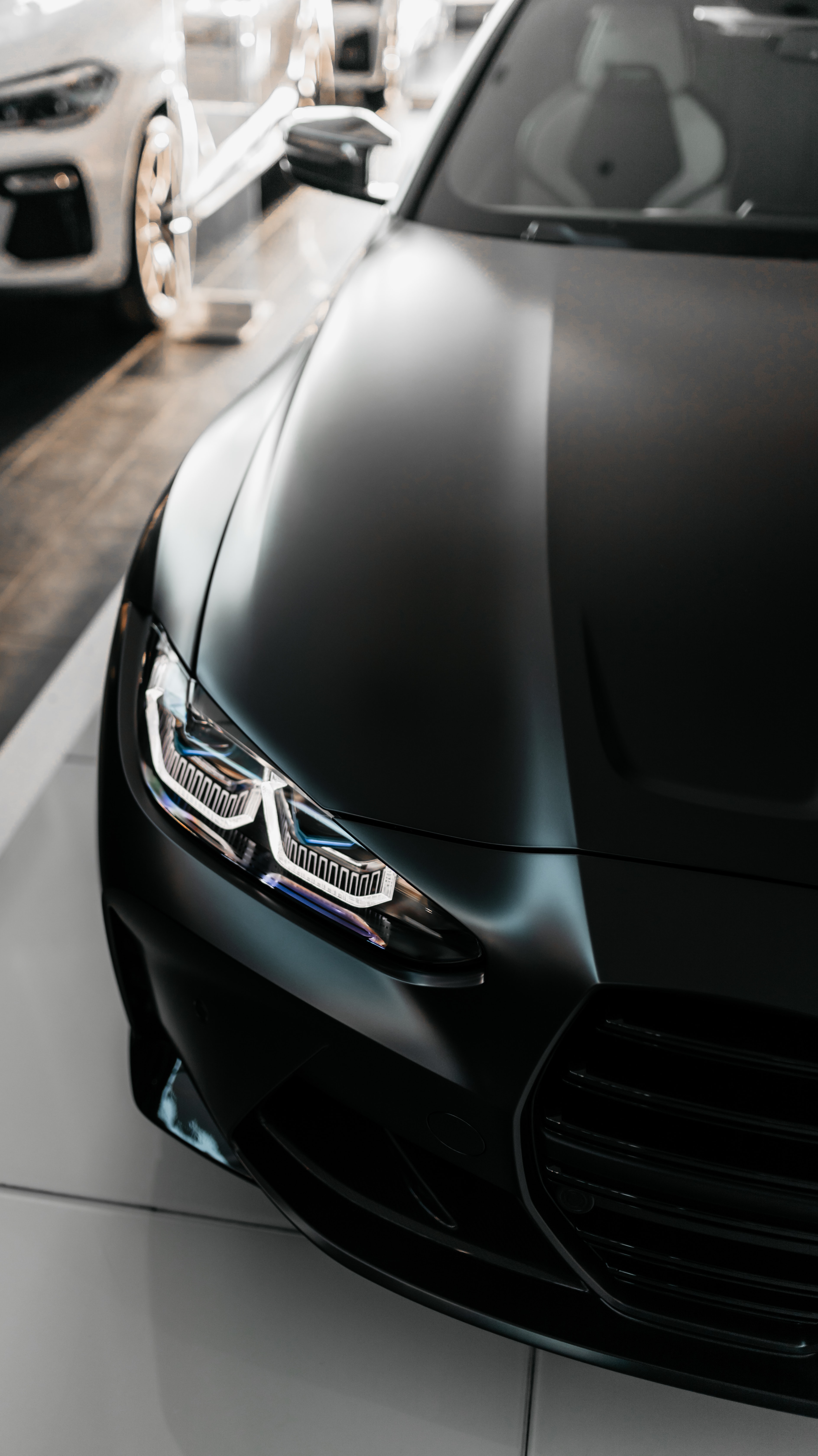 iPhone background headlight, cars, bmw, front view