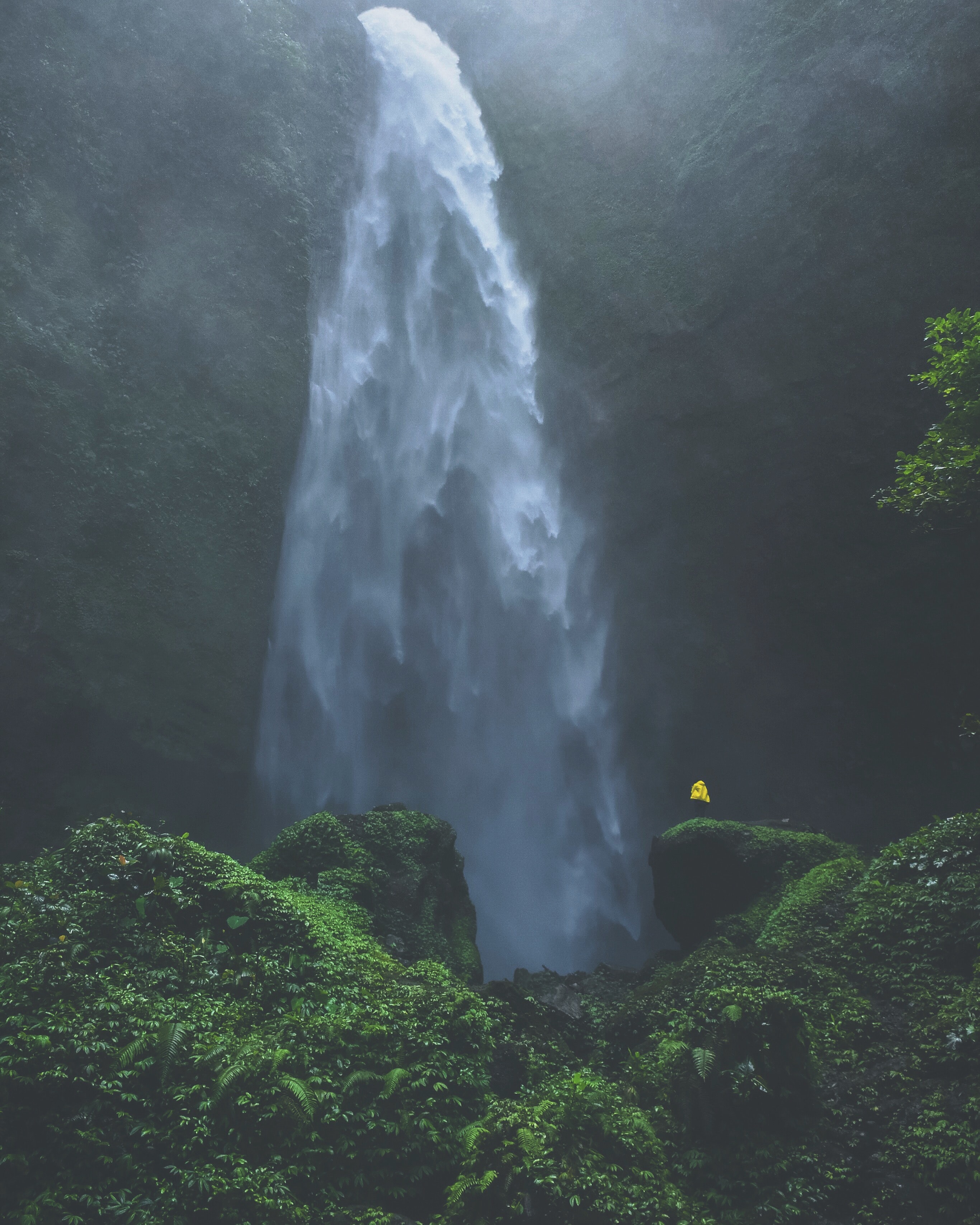 landscape, seclusion, waterfall, loneliness Square Wallpapers