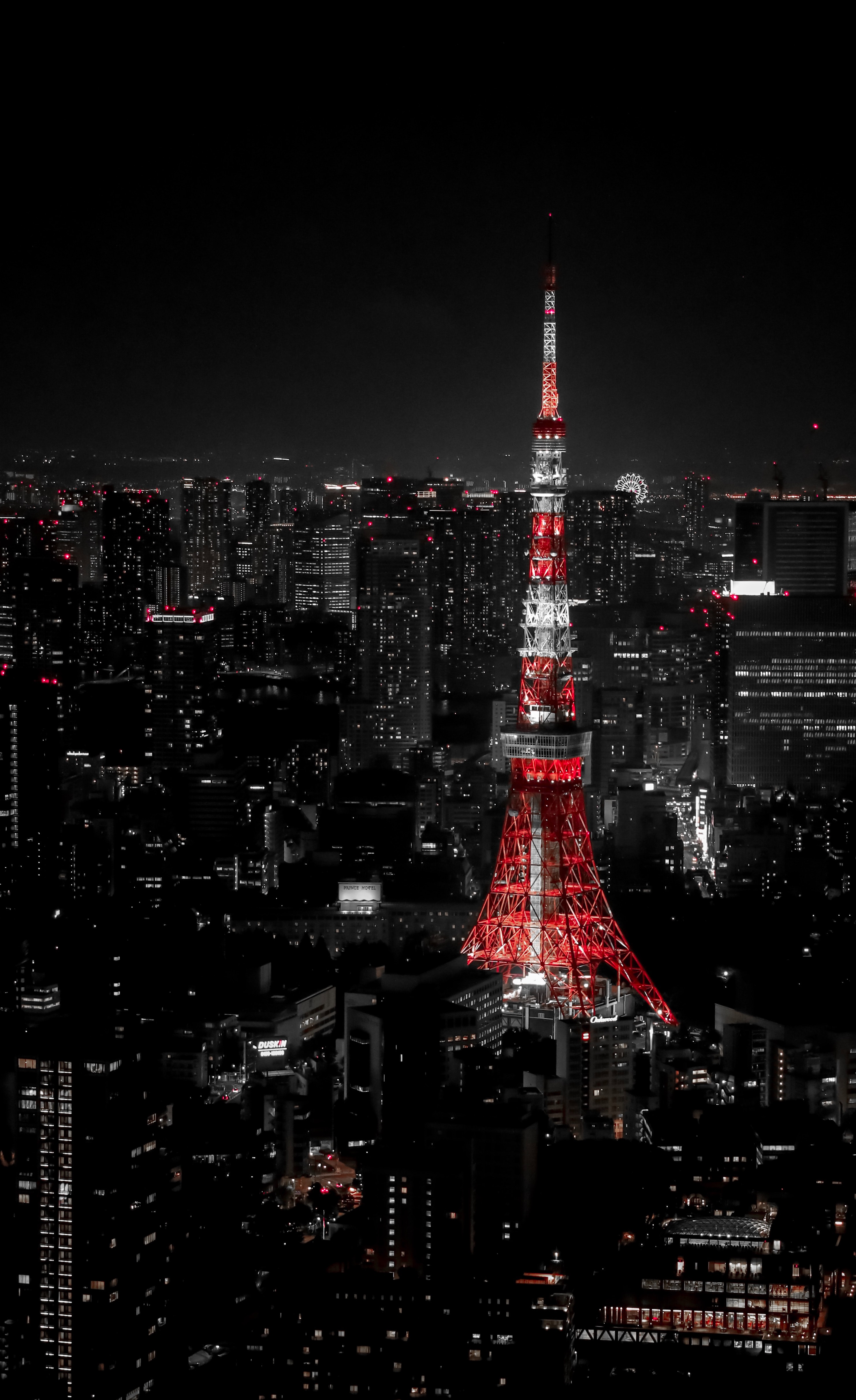 dark, tower, night city, cities, building, view from above, architecture download HD wallpaper