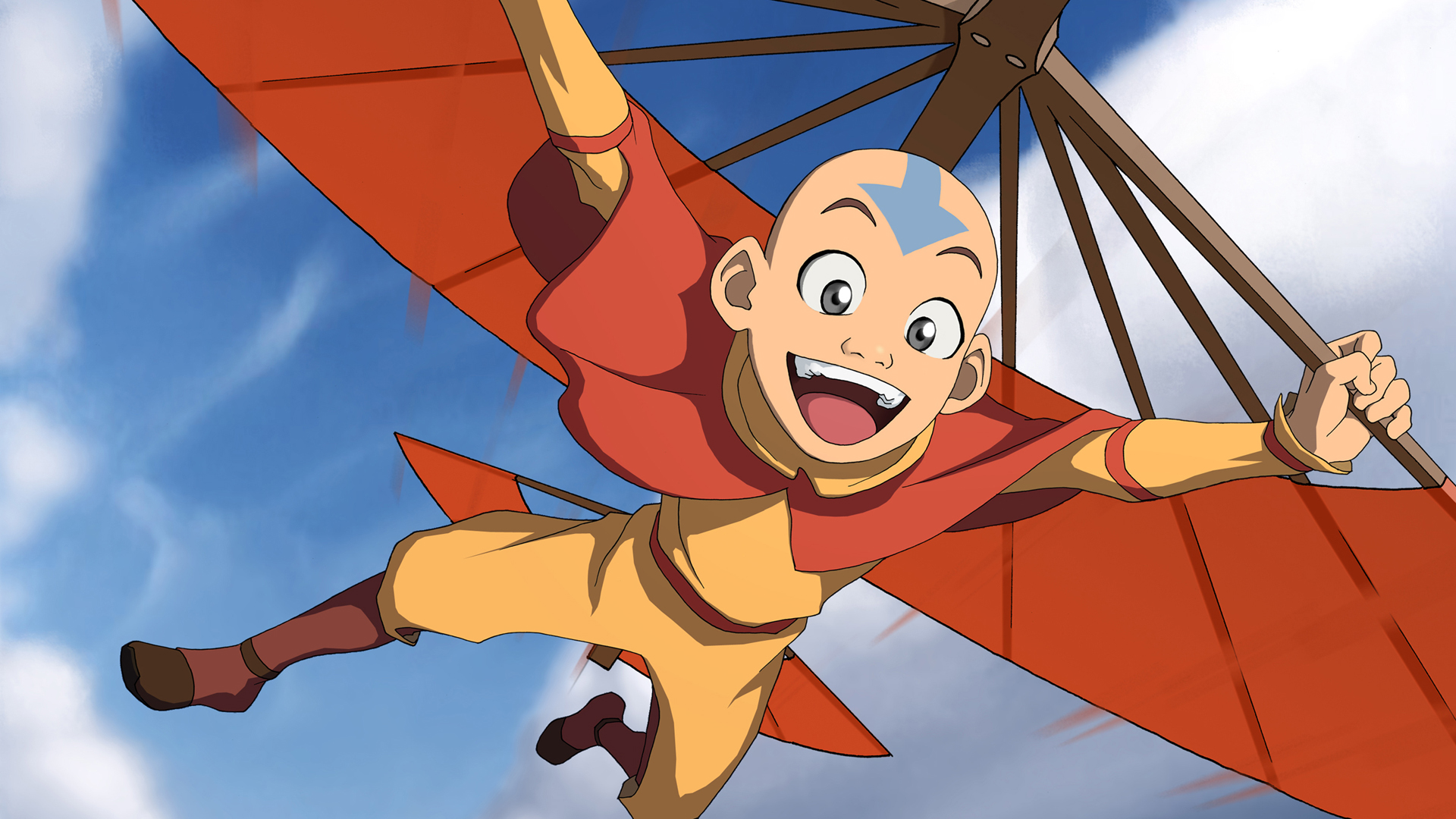 HD desktop wallpaper: Anime, Smile, Bald, Flying, Aang (Avatar), Avatar:  The Last Airbender, Grey Eyes, Avatar (Anime) download free picture #399200