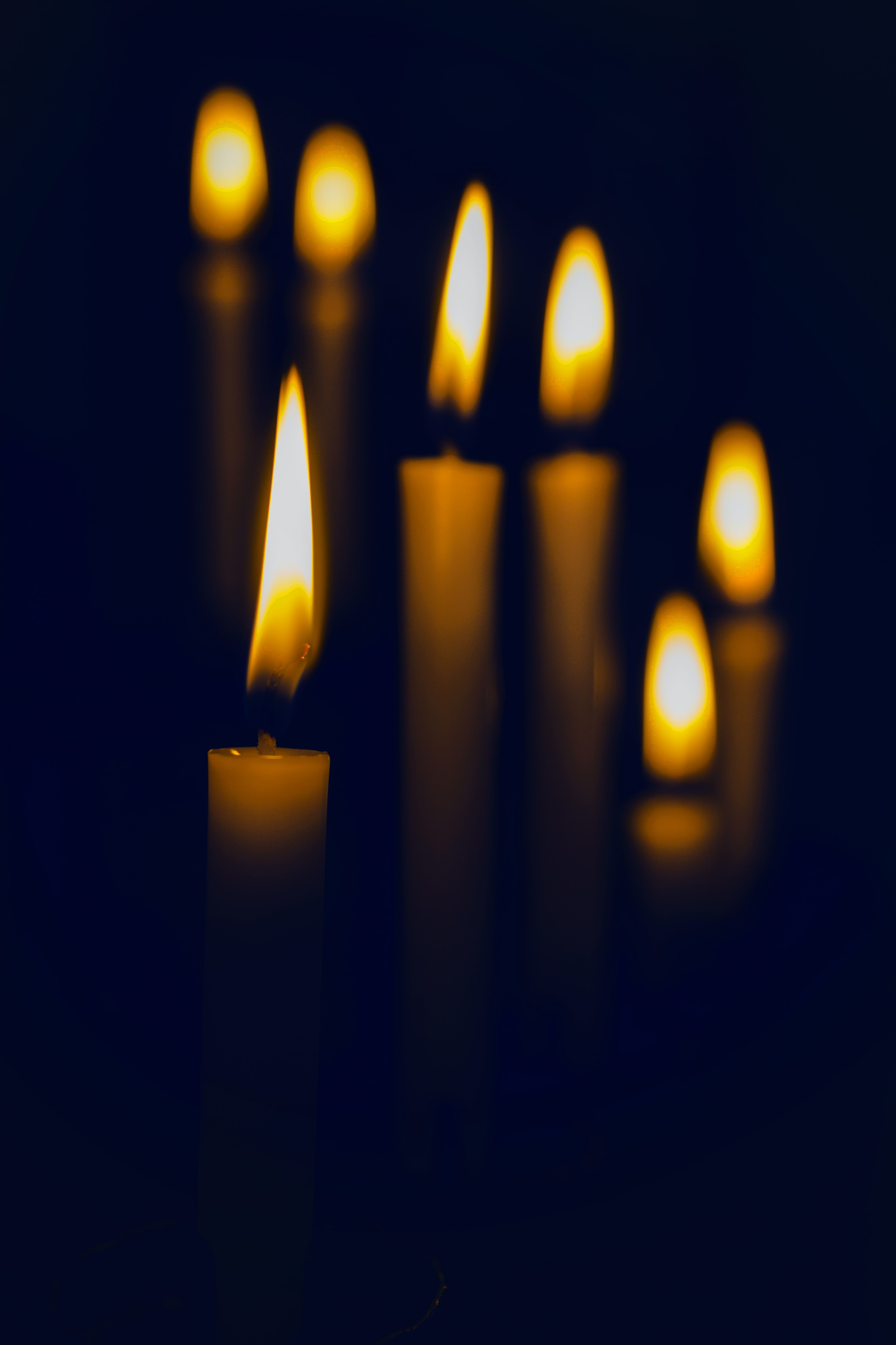 candles, dark, glow