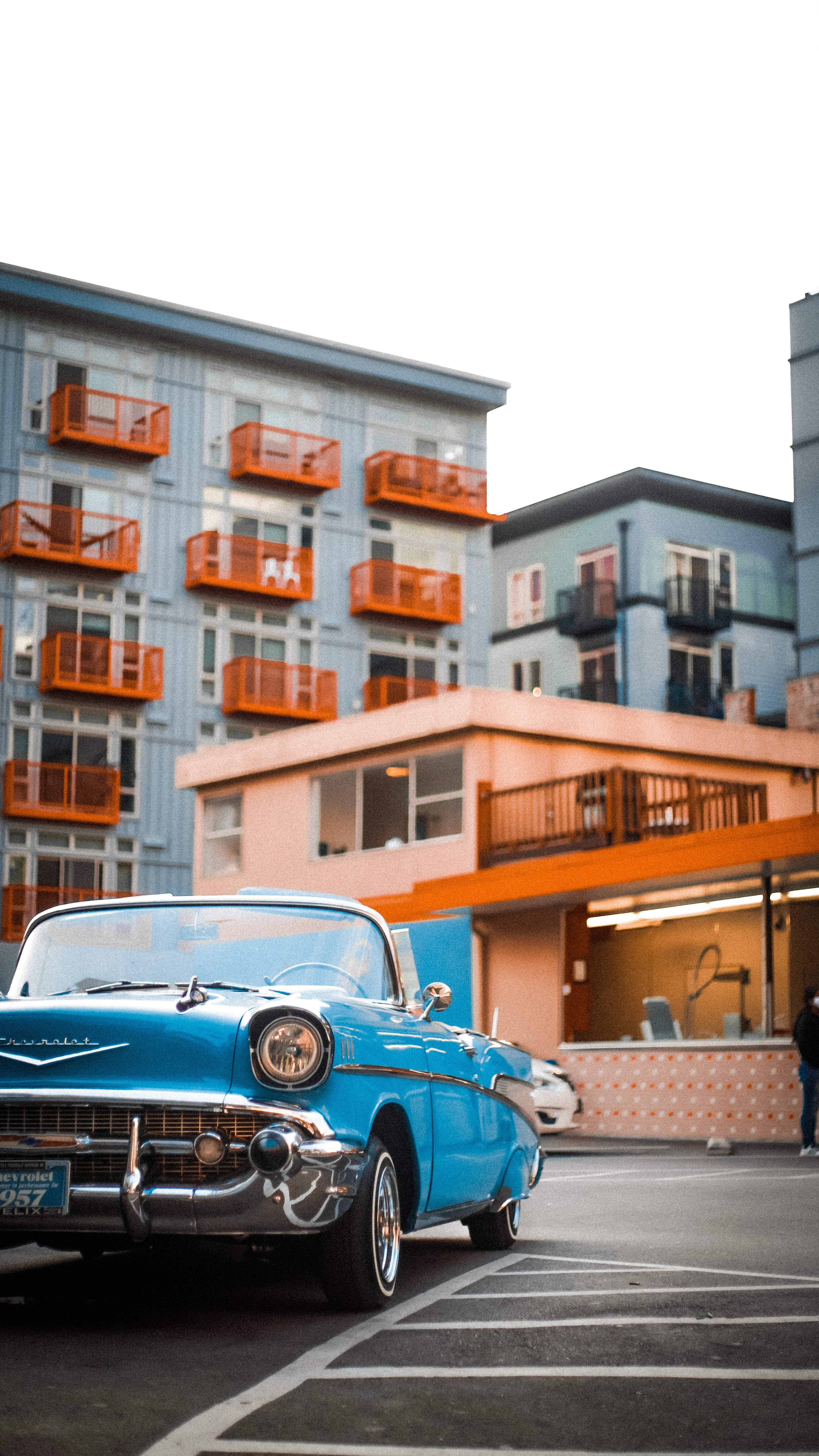 vintage, car, cars, blue, machine, retro, headlight 2160p