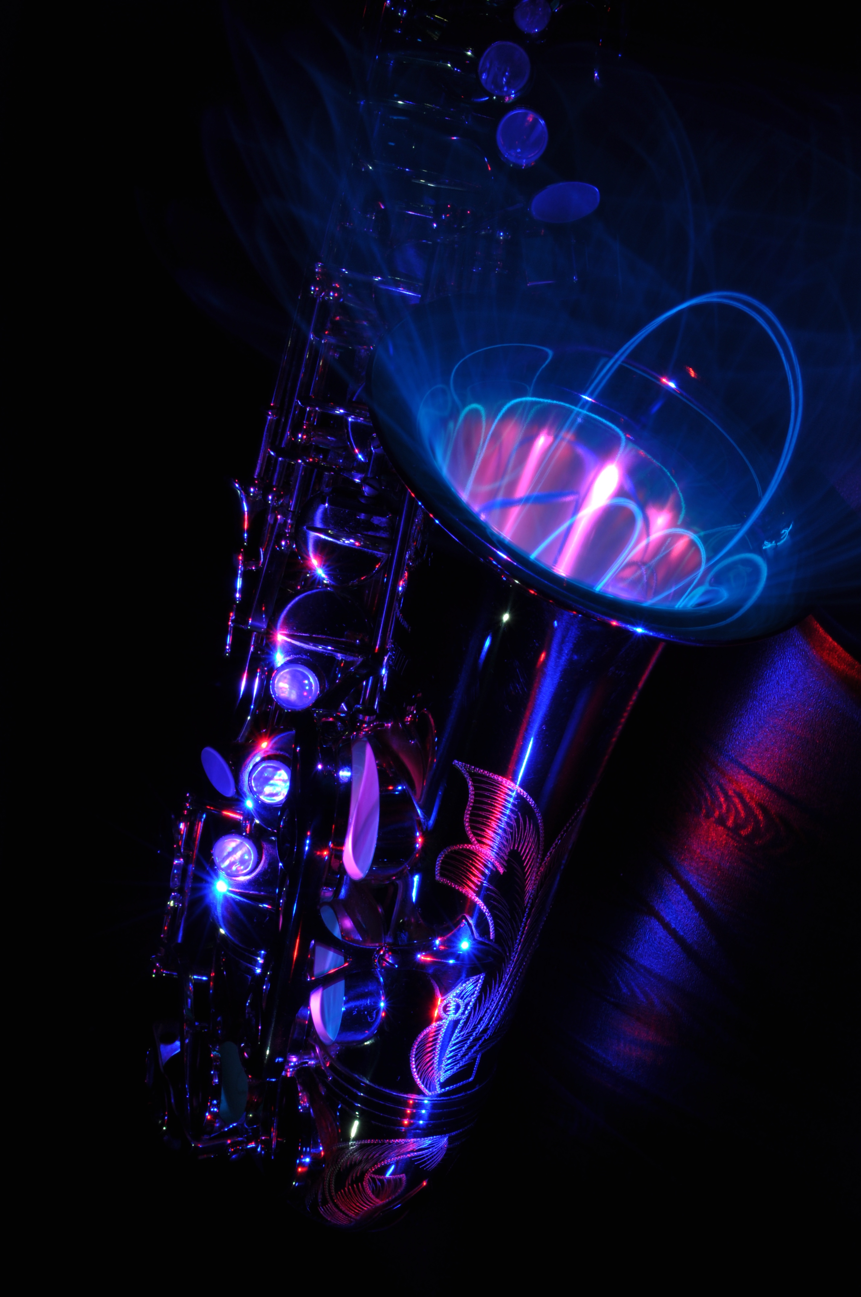 music, musical instrument, abstract, painting, light painting, saxophone