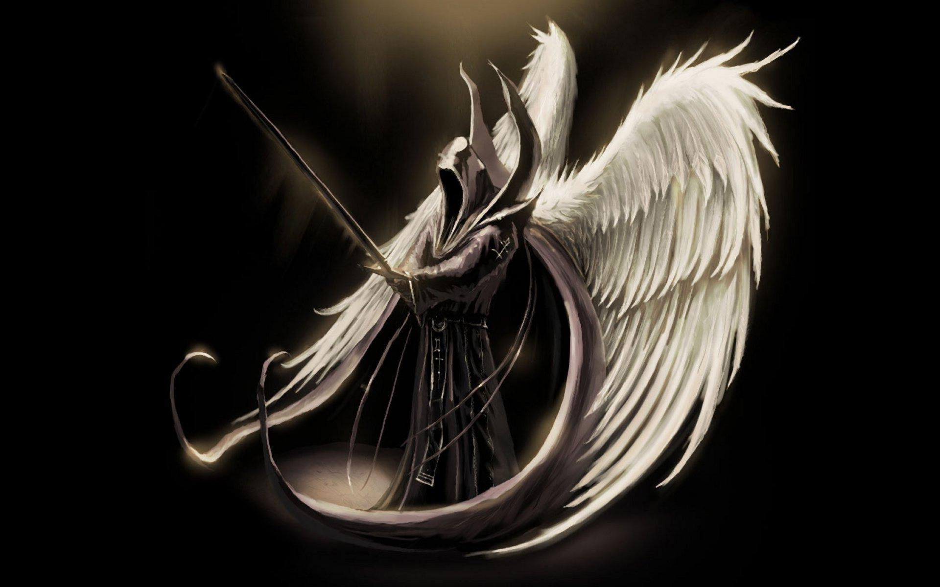 angel warrior, fantasy, angel, sword Hood Tablet Wallpapers