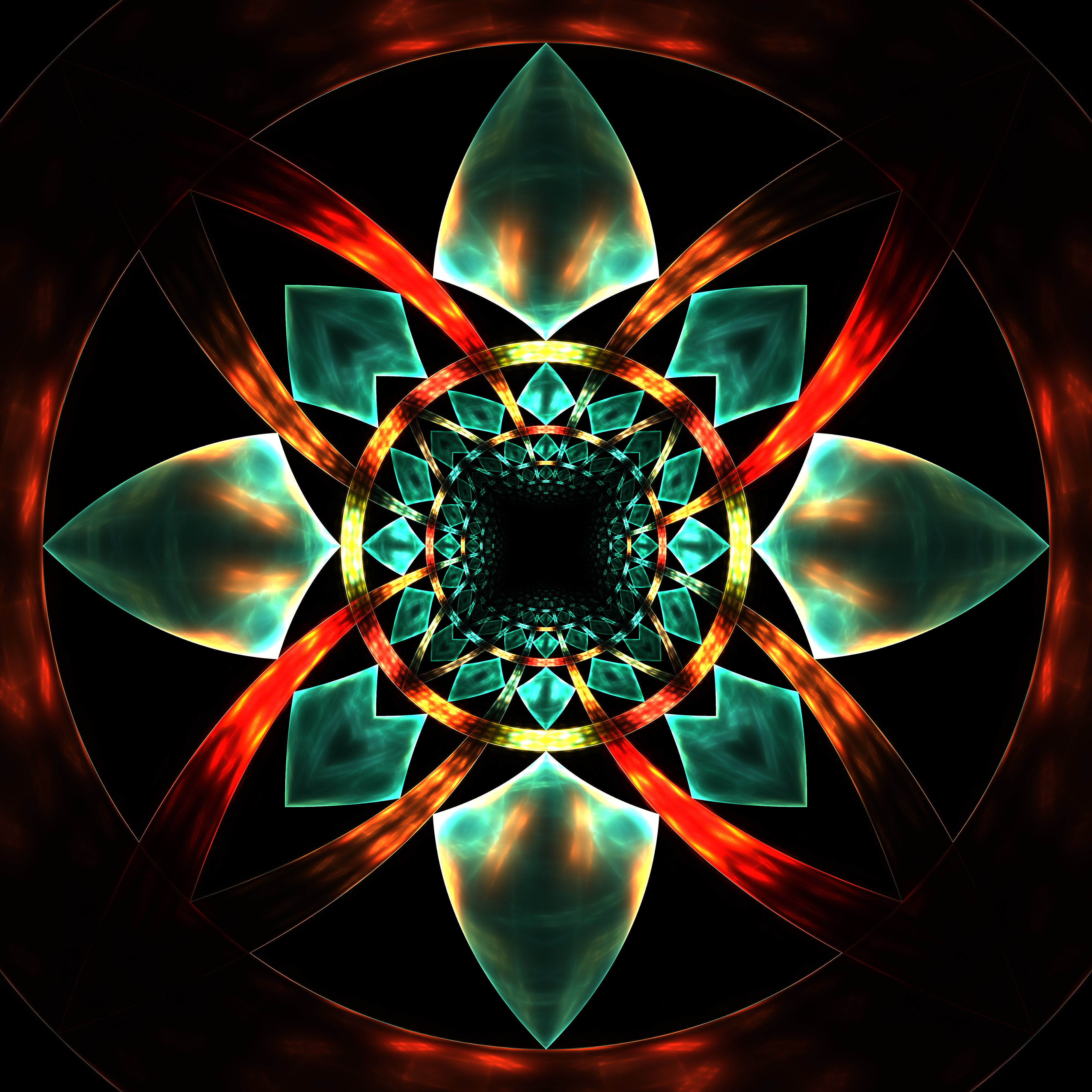 glow, abstract, pattern, fractal, geometric HD wallpaper