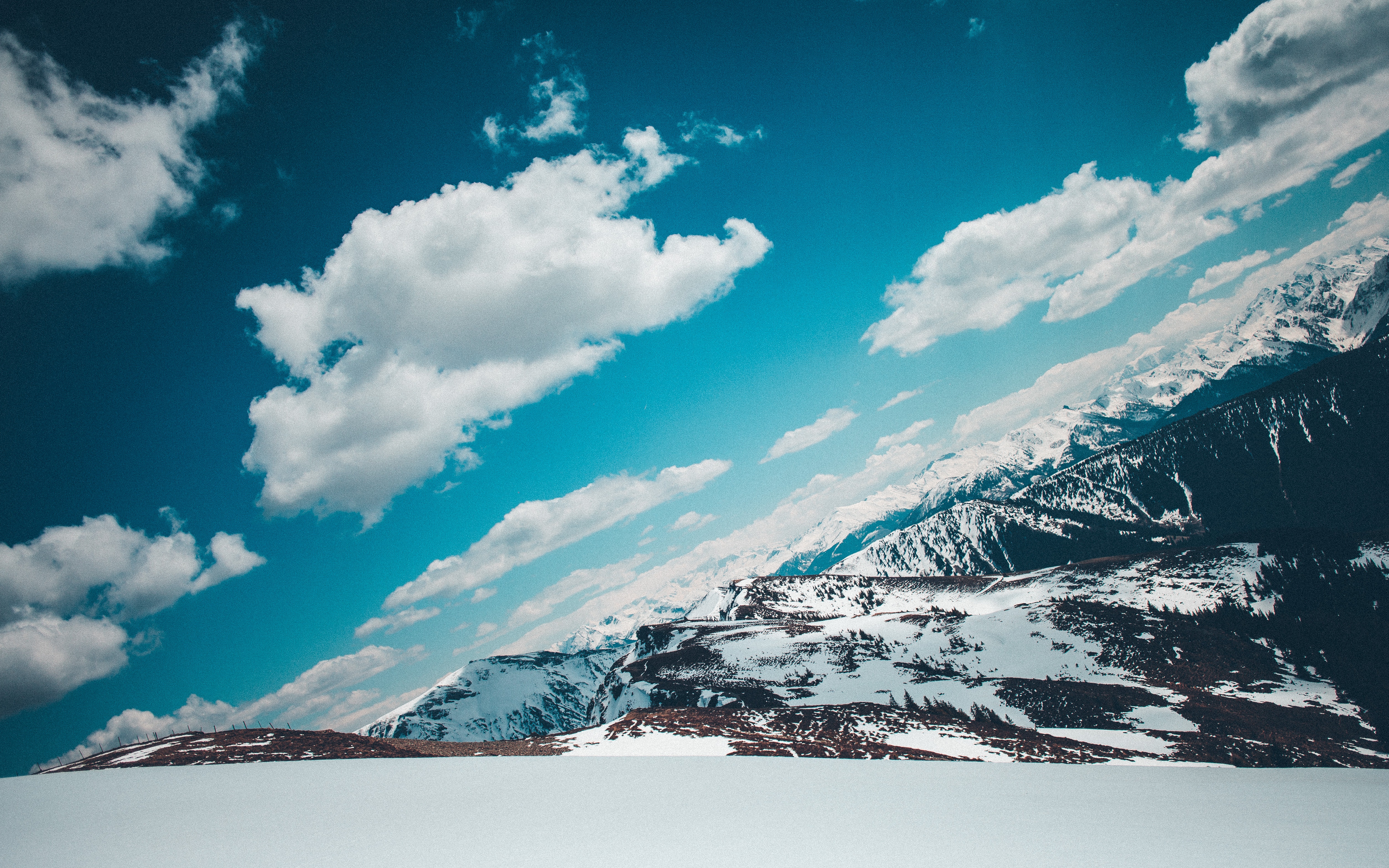 120170 Hintergrundbilder und Schneebedeckt Bilder auf dem Desktop. Laden Sie snowbound, sky, mountains, schnee Bildschirmschoner kostenlos auf den PC herunter