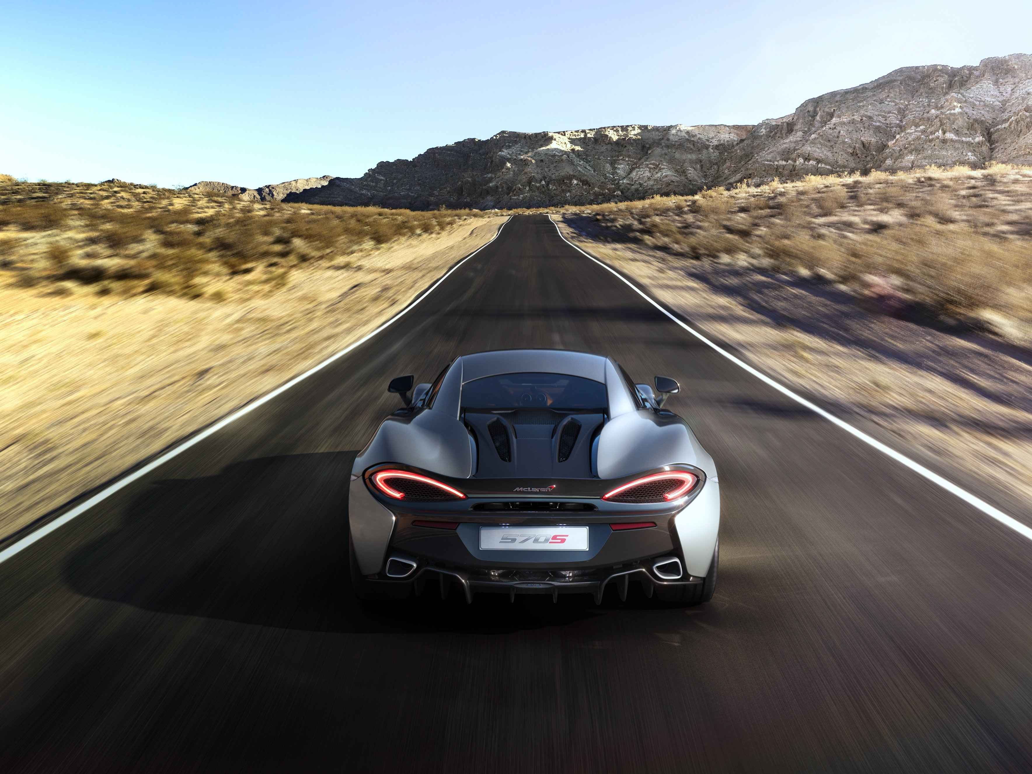 Phone Background Full HD cars, mclaren, back view, 570s