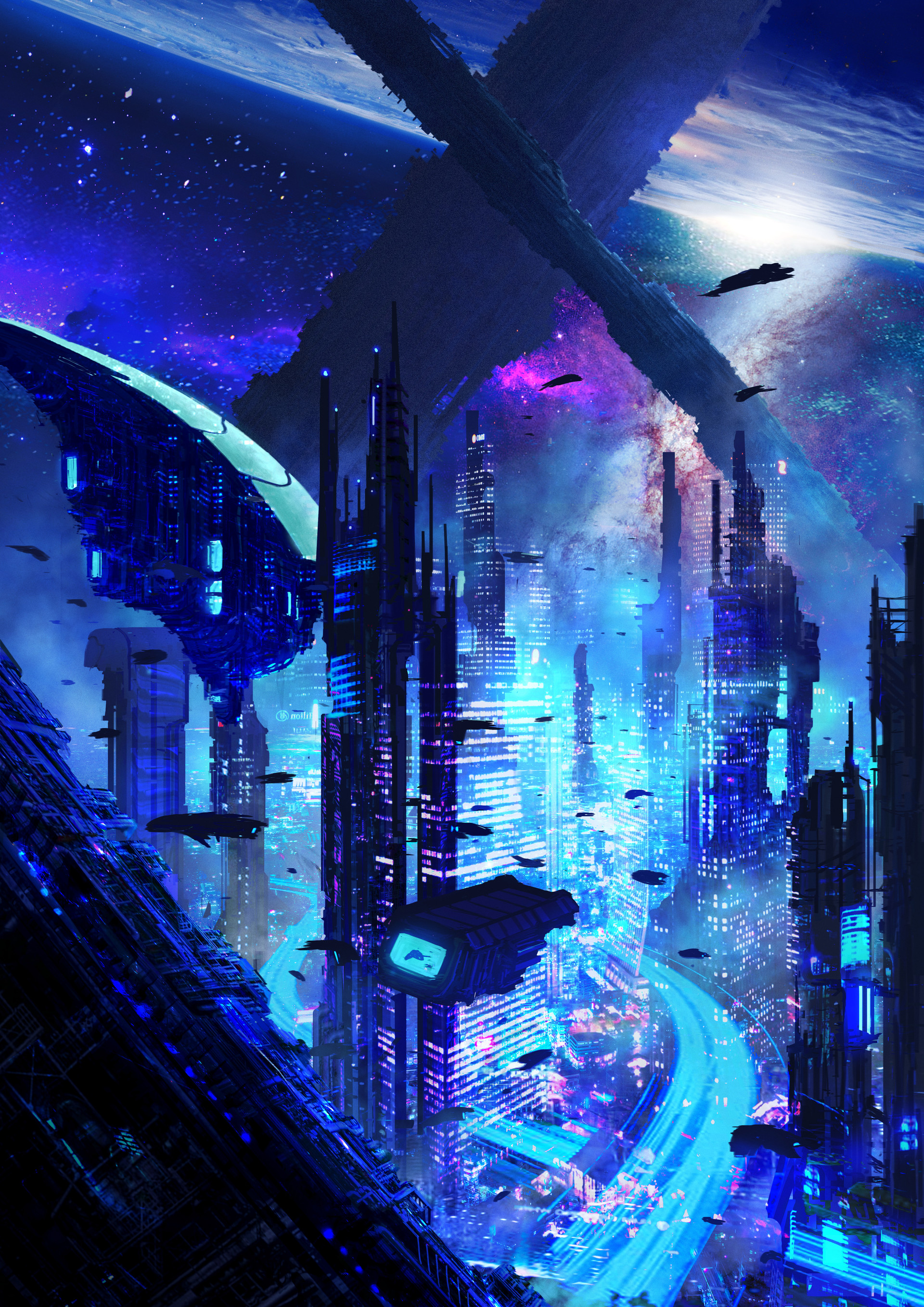 vertical wallpaper fantasy, future, sci-fi, that's incredible, futurism, fiction, city