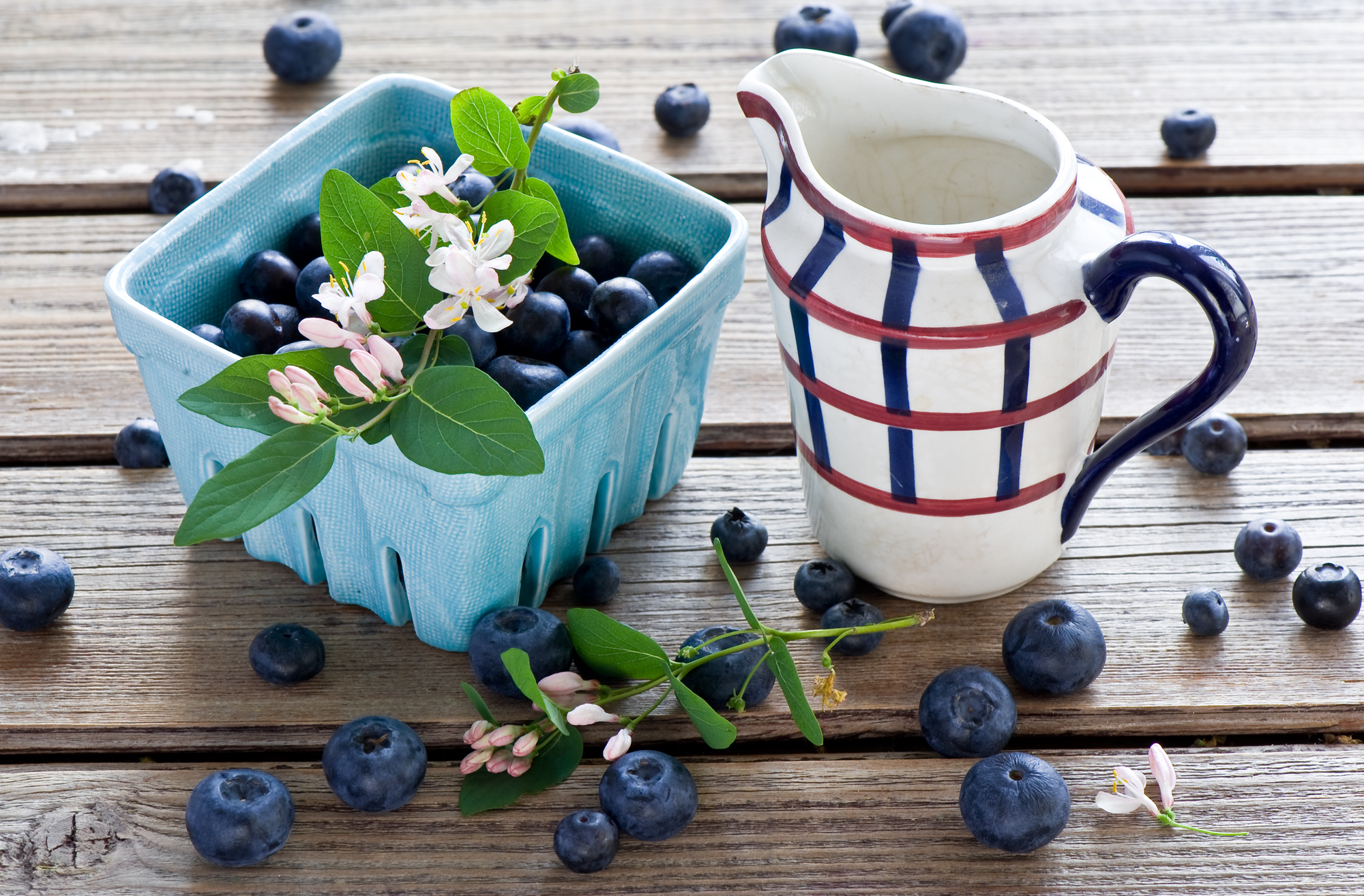 Handy-Wallpaper Lebensmittel, Blueberry, Blaubeeren, Berries, Krug kostenlos herunterladen.