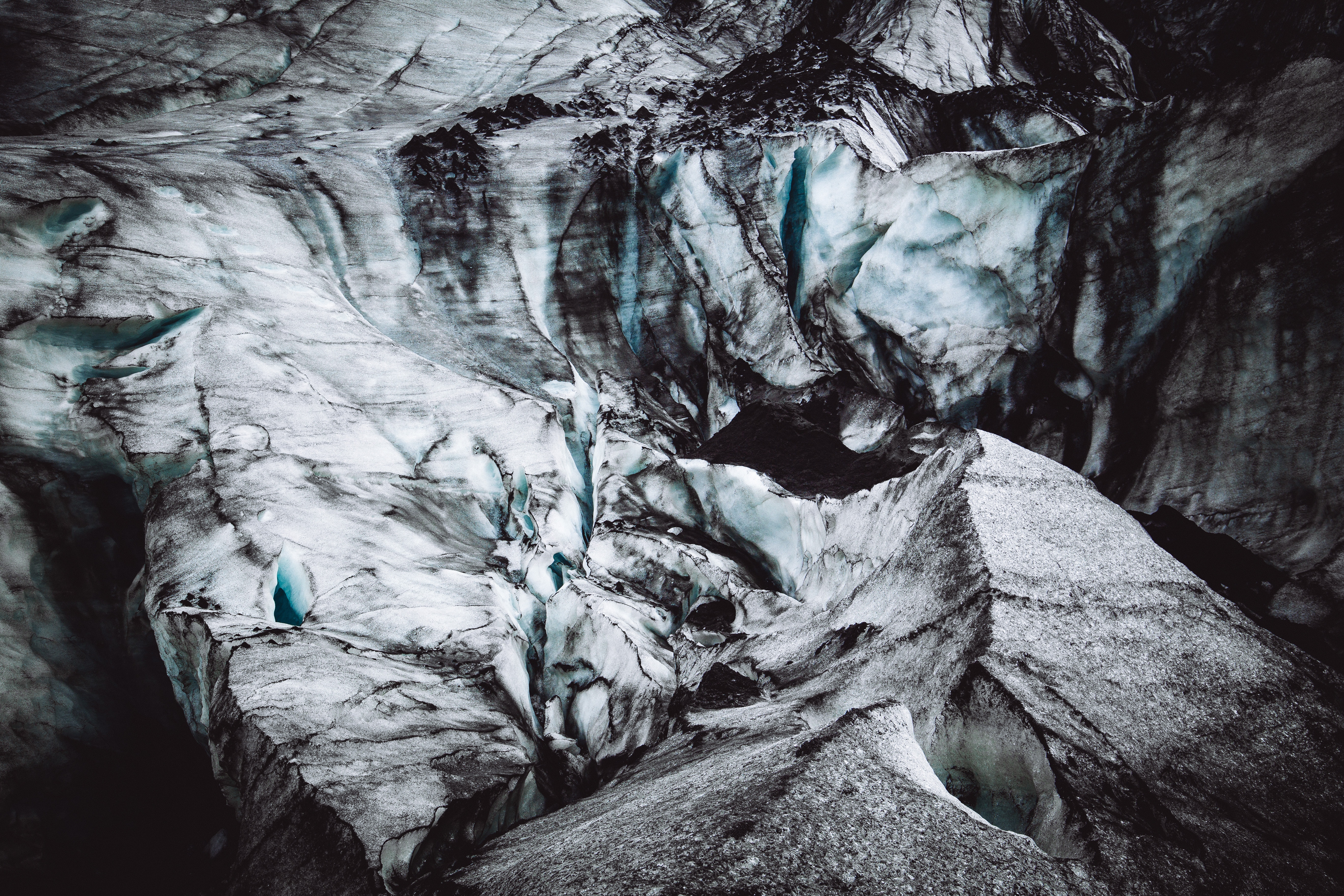 nature, surface, cave, glacier, iceland UHD
