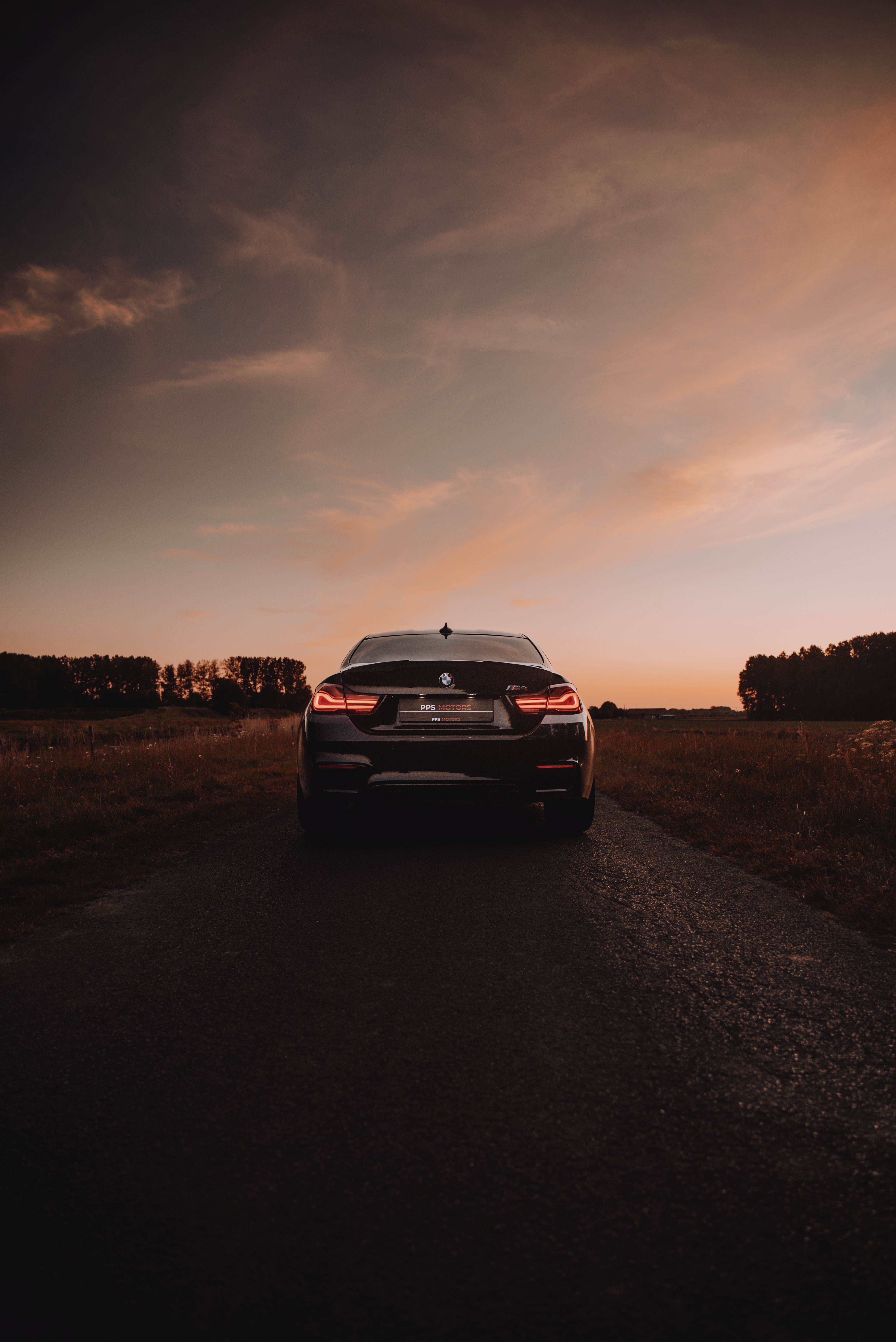 Download mobile wallpaper Sports Car, Bmw, Sports, Cars, Lights, Car, Back View, Rear View, Headlights, Bmw M4 for free.