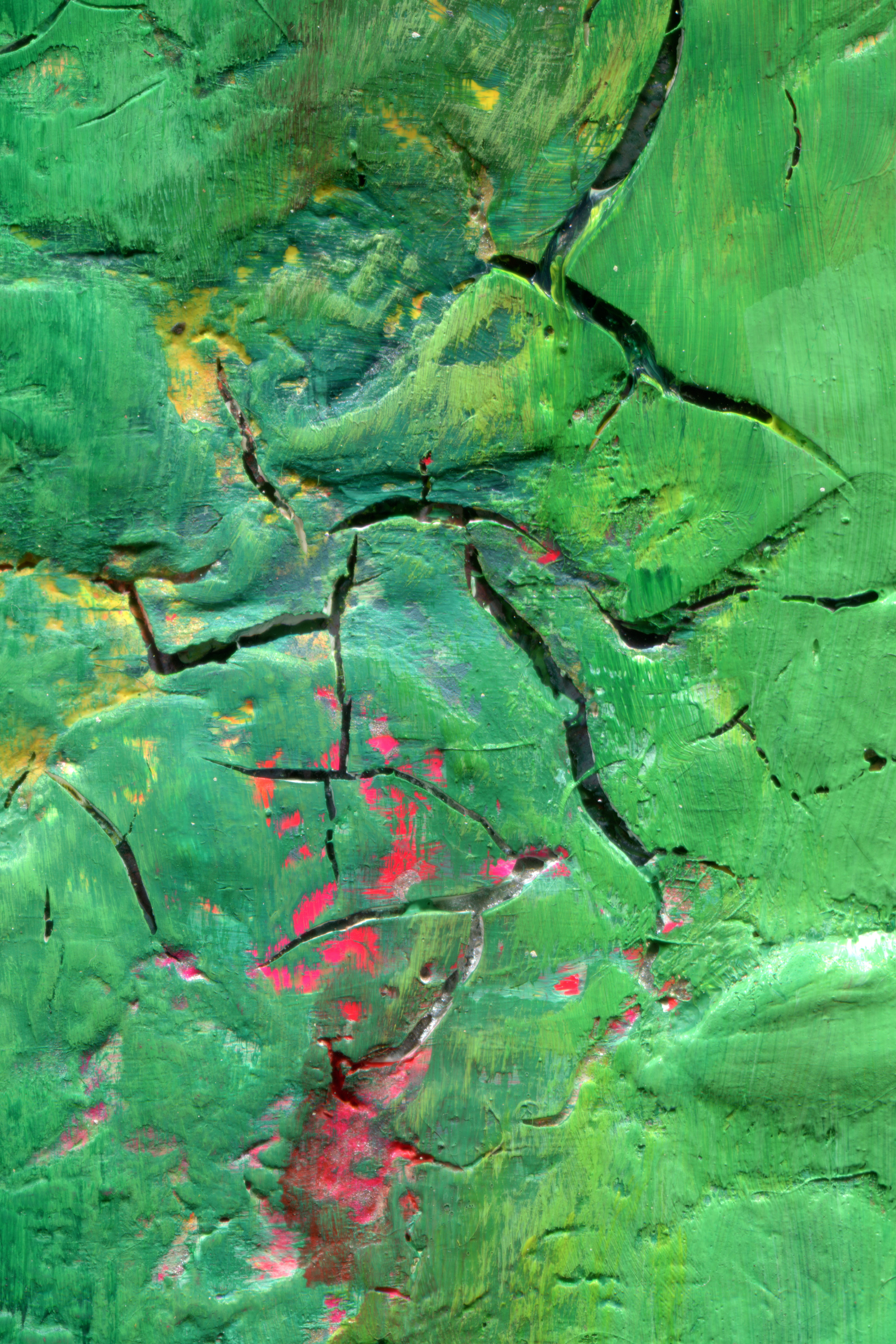 UHD wallpaper green, abstract, cracks, paint