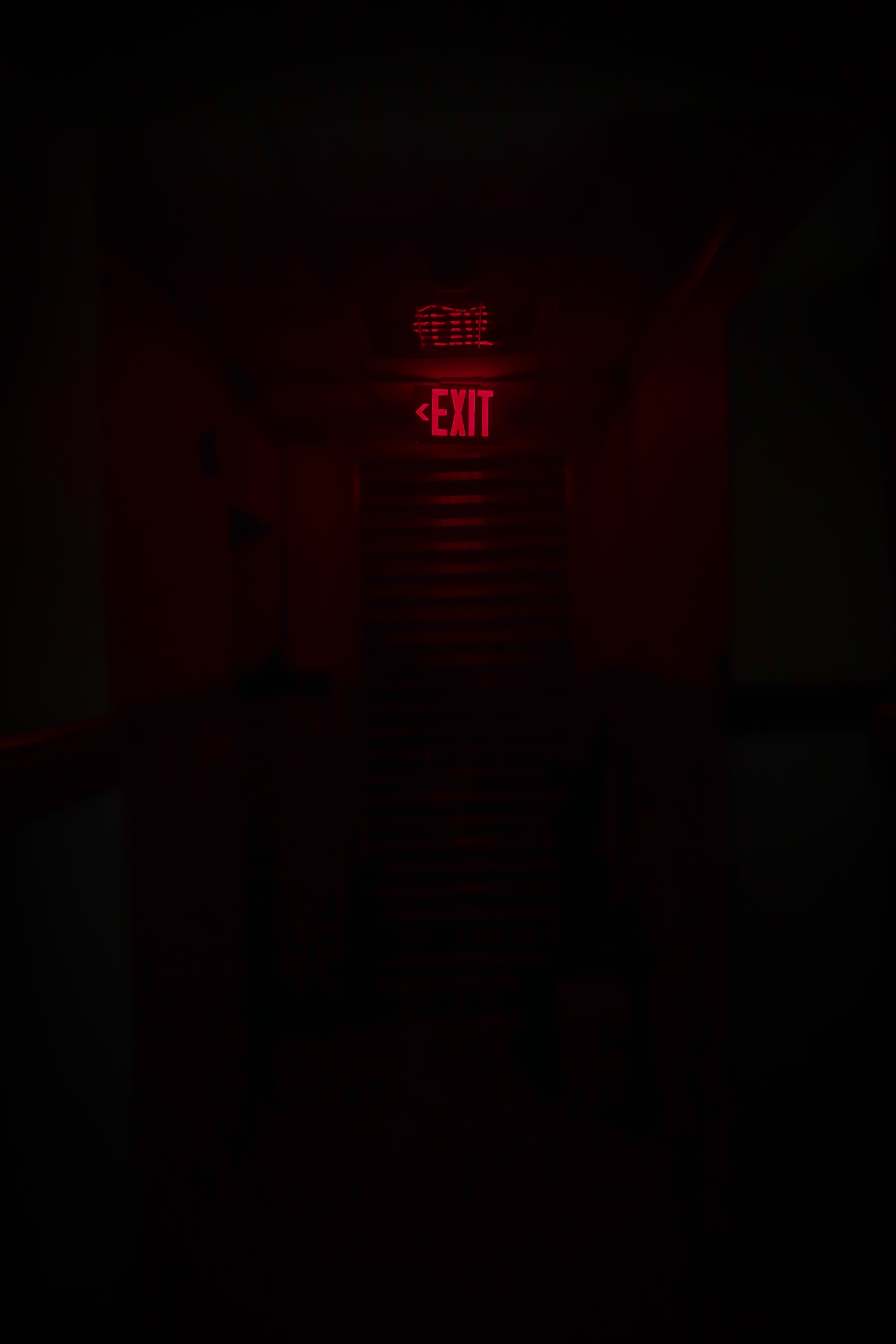 neon, exit, red, output, words, inscription