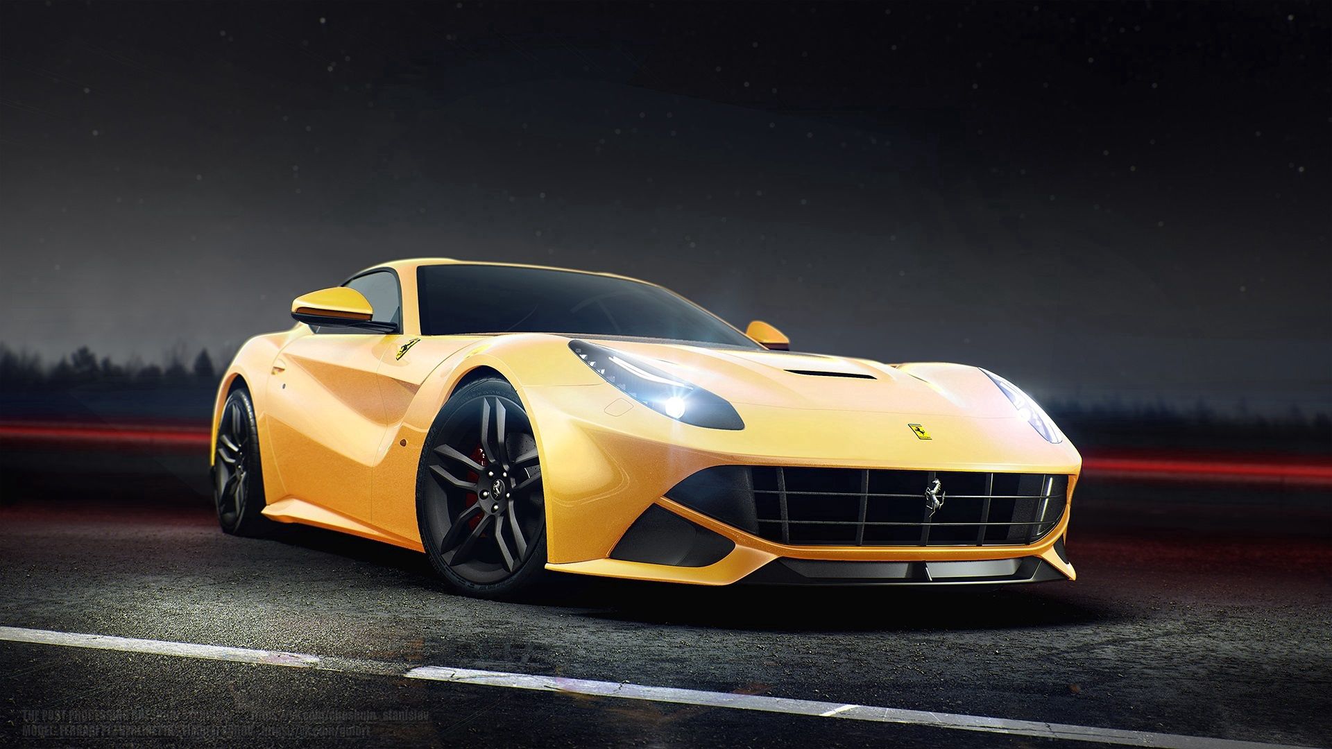 yellow, f12, side view, cars Ferrari Tablet Wallpapers