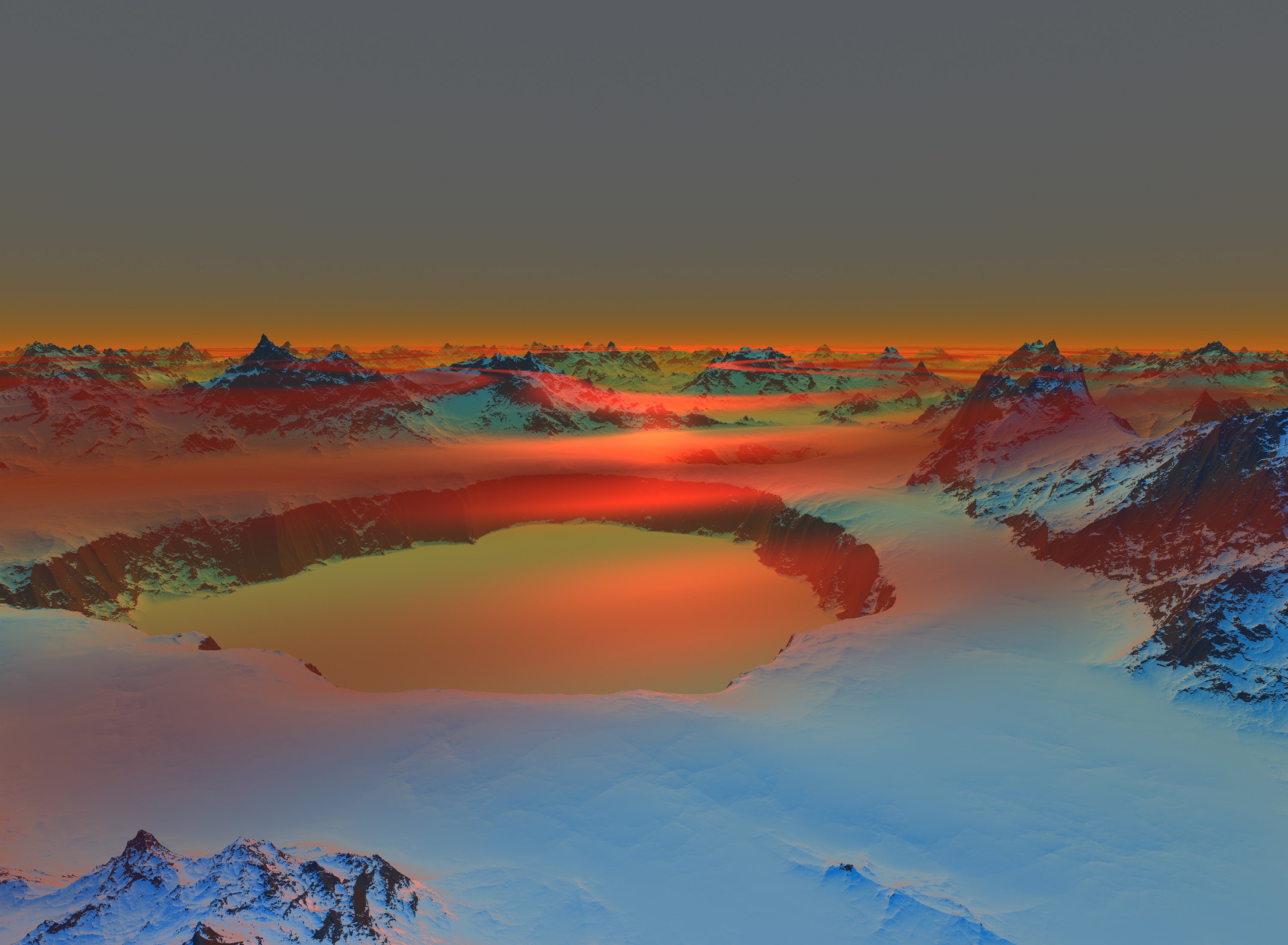 Laden Sie das Natur, Mountains, Schnee, Dämmerung, Twilight, Teich-Bild kostenlos auf Ihren PC-Desktop herunter