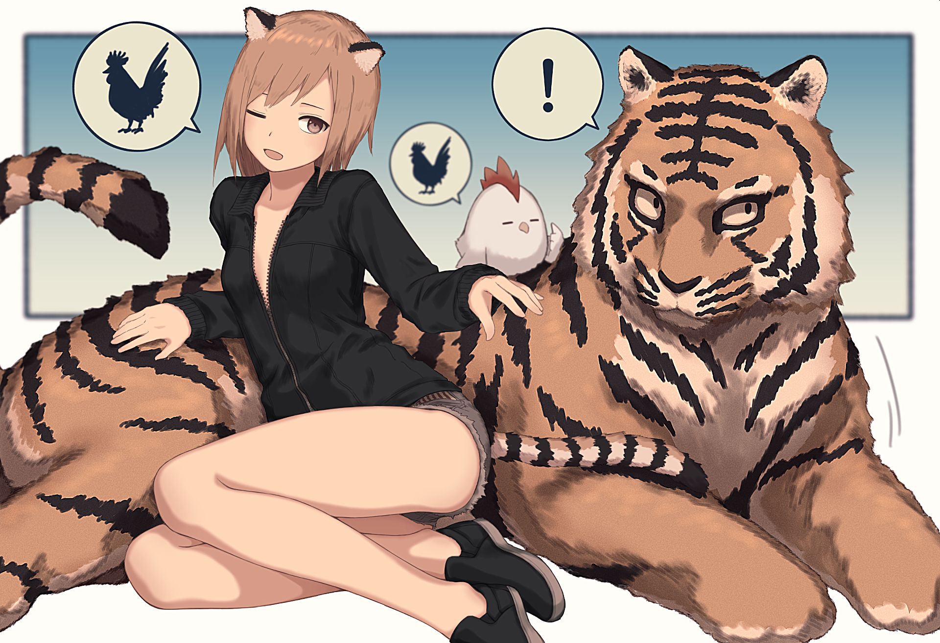 Аниме девушка тигр
