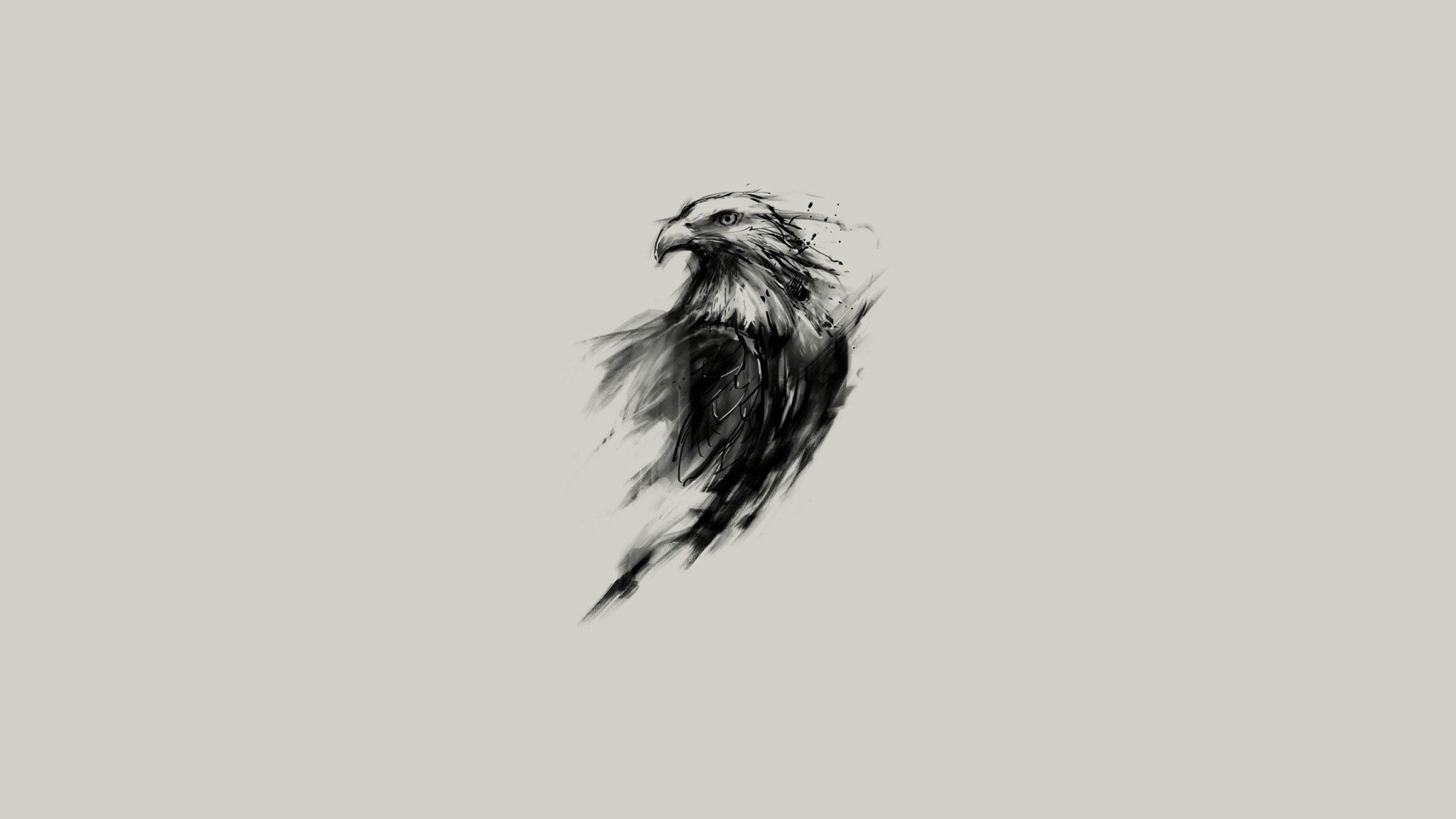 60338 free download Black wallpapers for phone, art, minimalism, eagle, paint Black images and screensavers for mobile