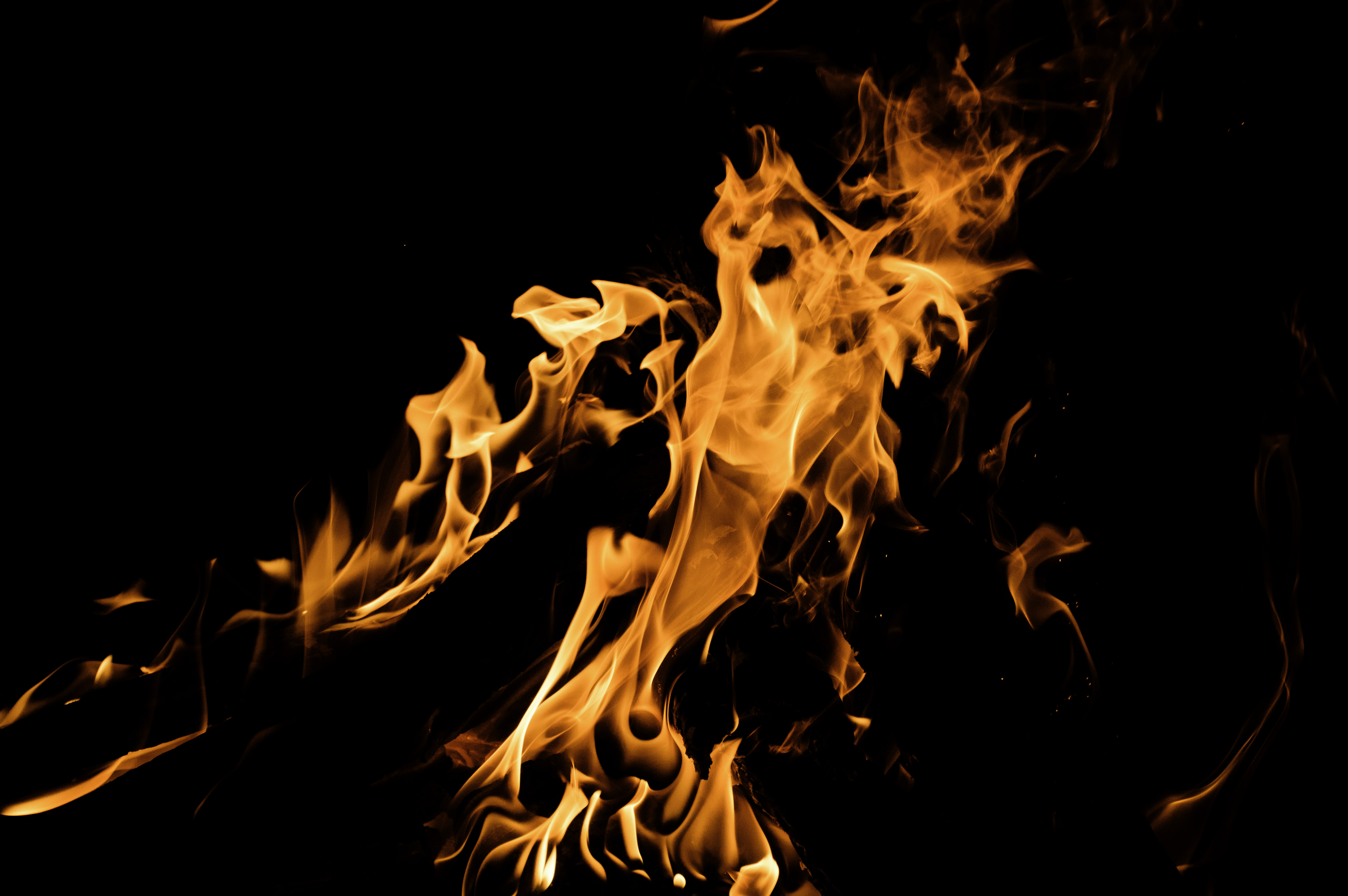 109269 download wallpaper fire, bonfire, night, black, dark, flame screensavers and pictures for free