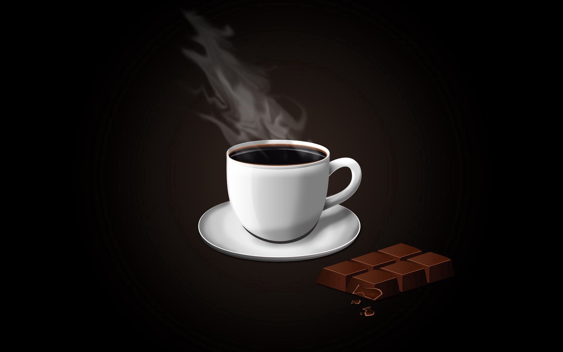 HD wallpaper chocolate, coffee, vector, cup, plate, steam