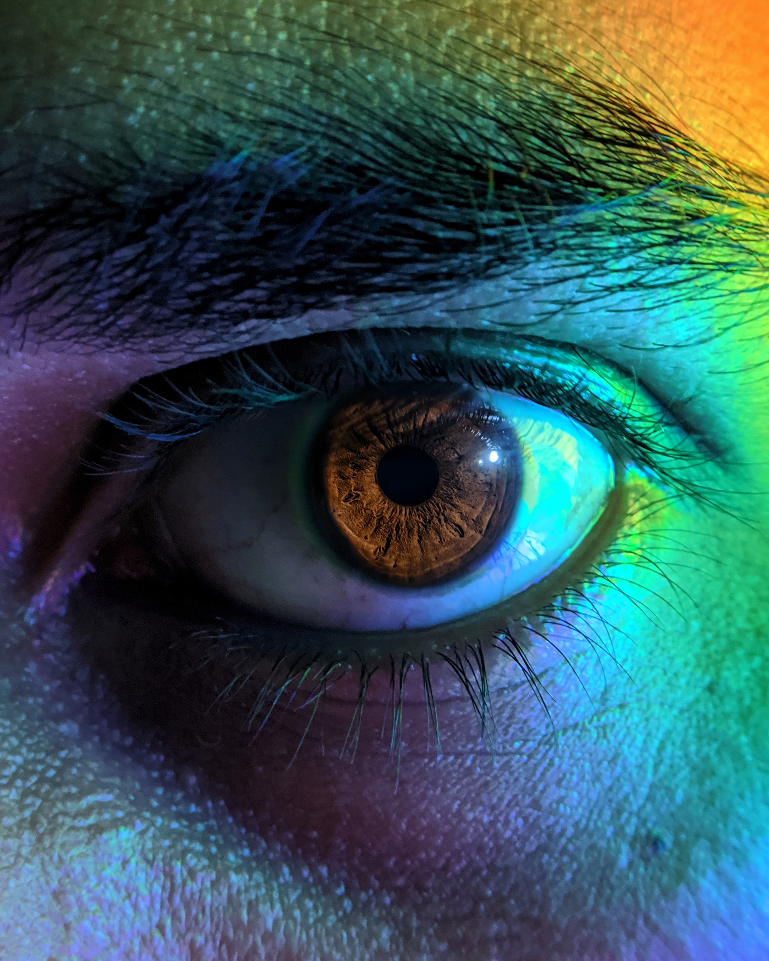 pupil, eye, macro, multicolored, motley, eyelash, eyelashes phone background