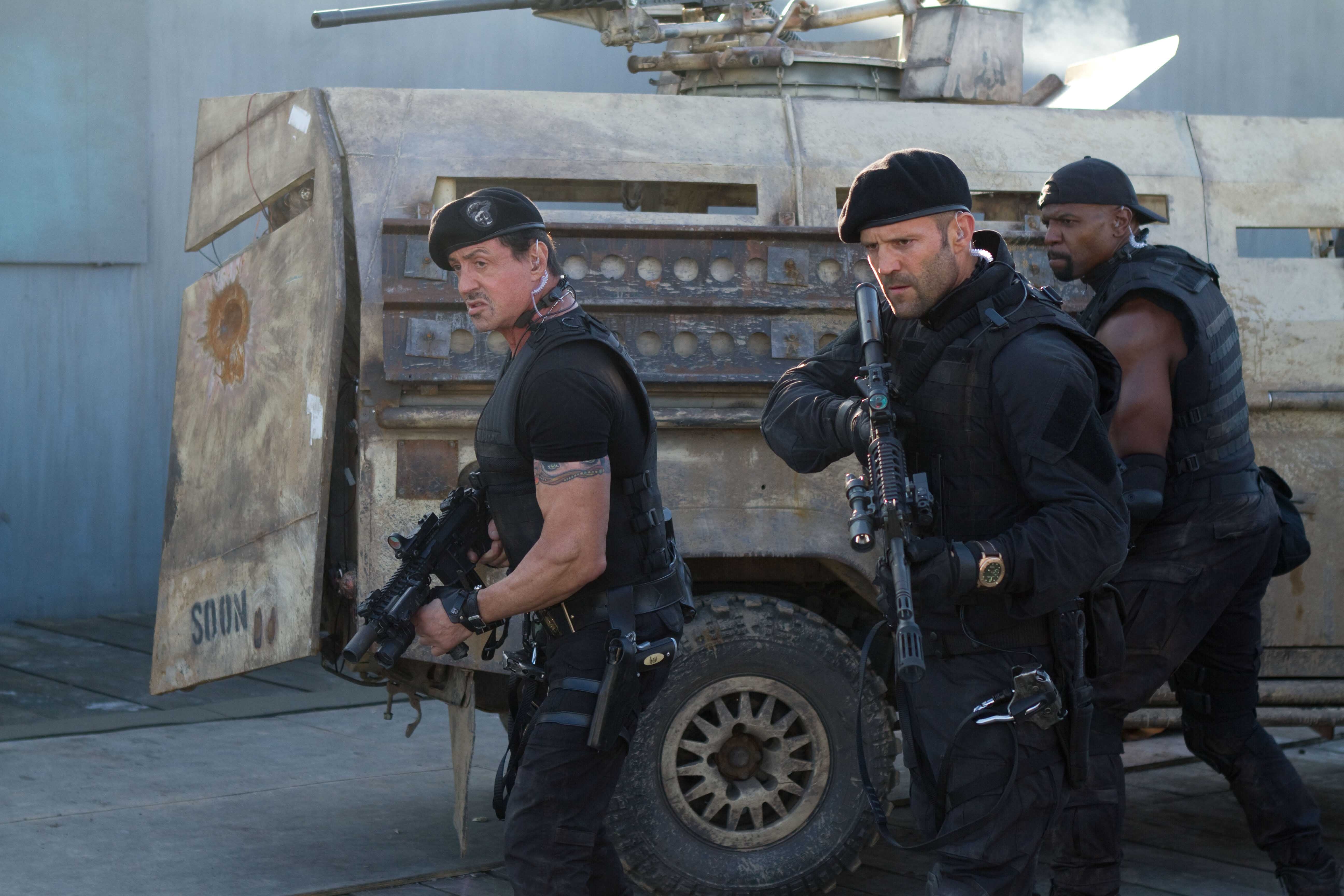 movie, the expendables 2, barney ross, hale caesar, jason statham, lee christmas, sylvester stallone, terry crews, the expendables HD wallpaper