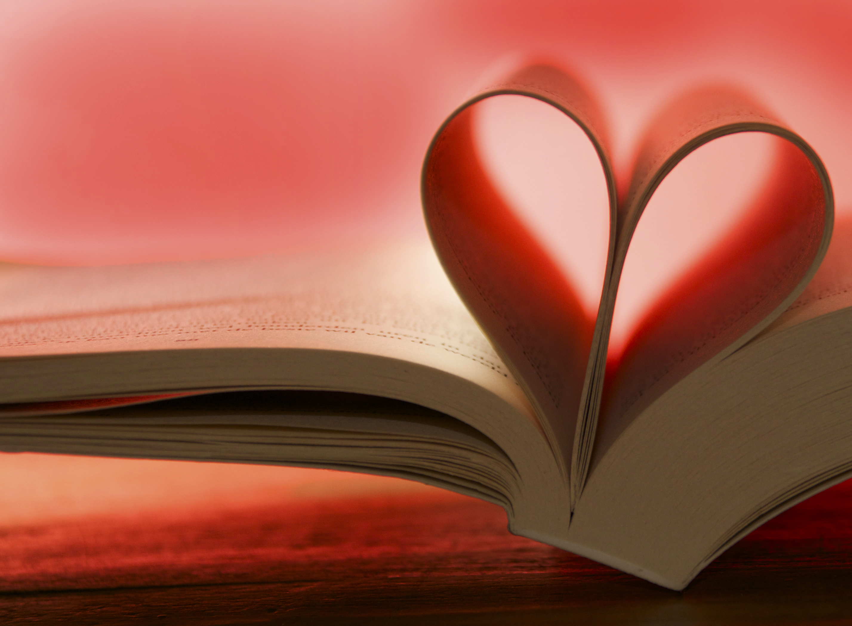 love, pink, heart, book, pages, page